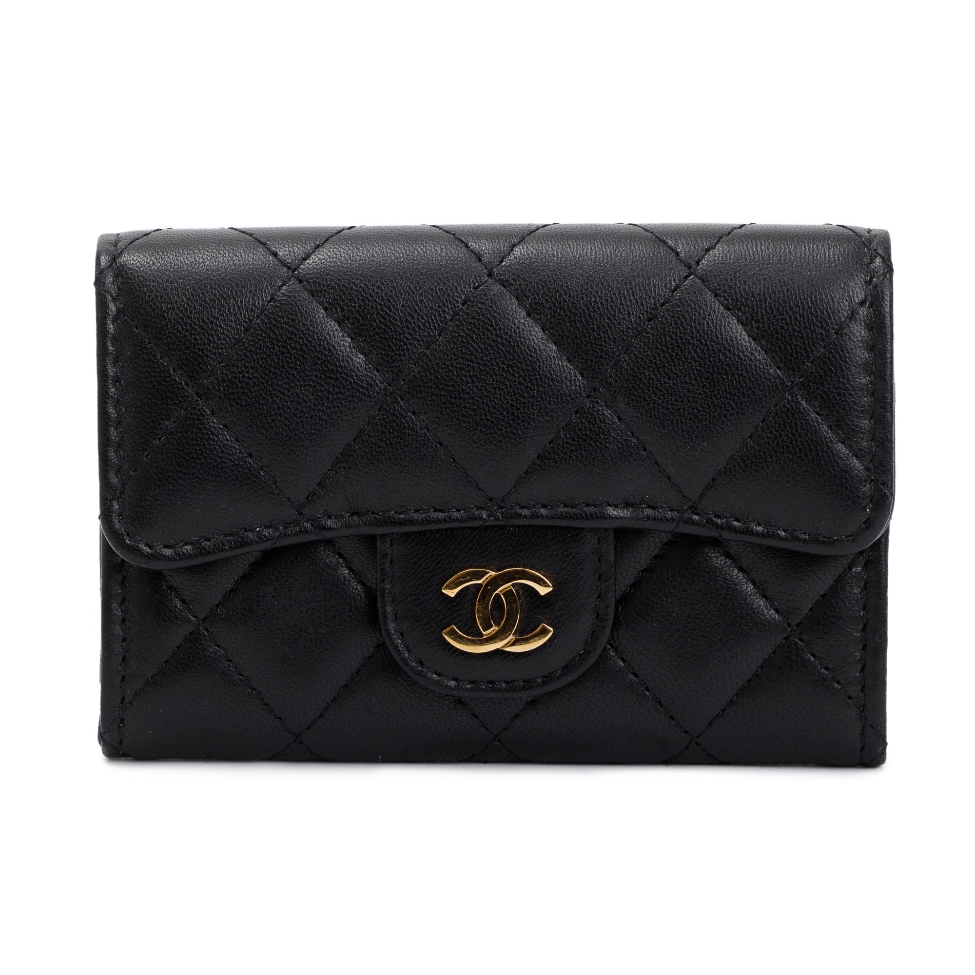 Chanel 2021 Black Caviar Leather Classic Flap Card Holder w/ Authenticity Card