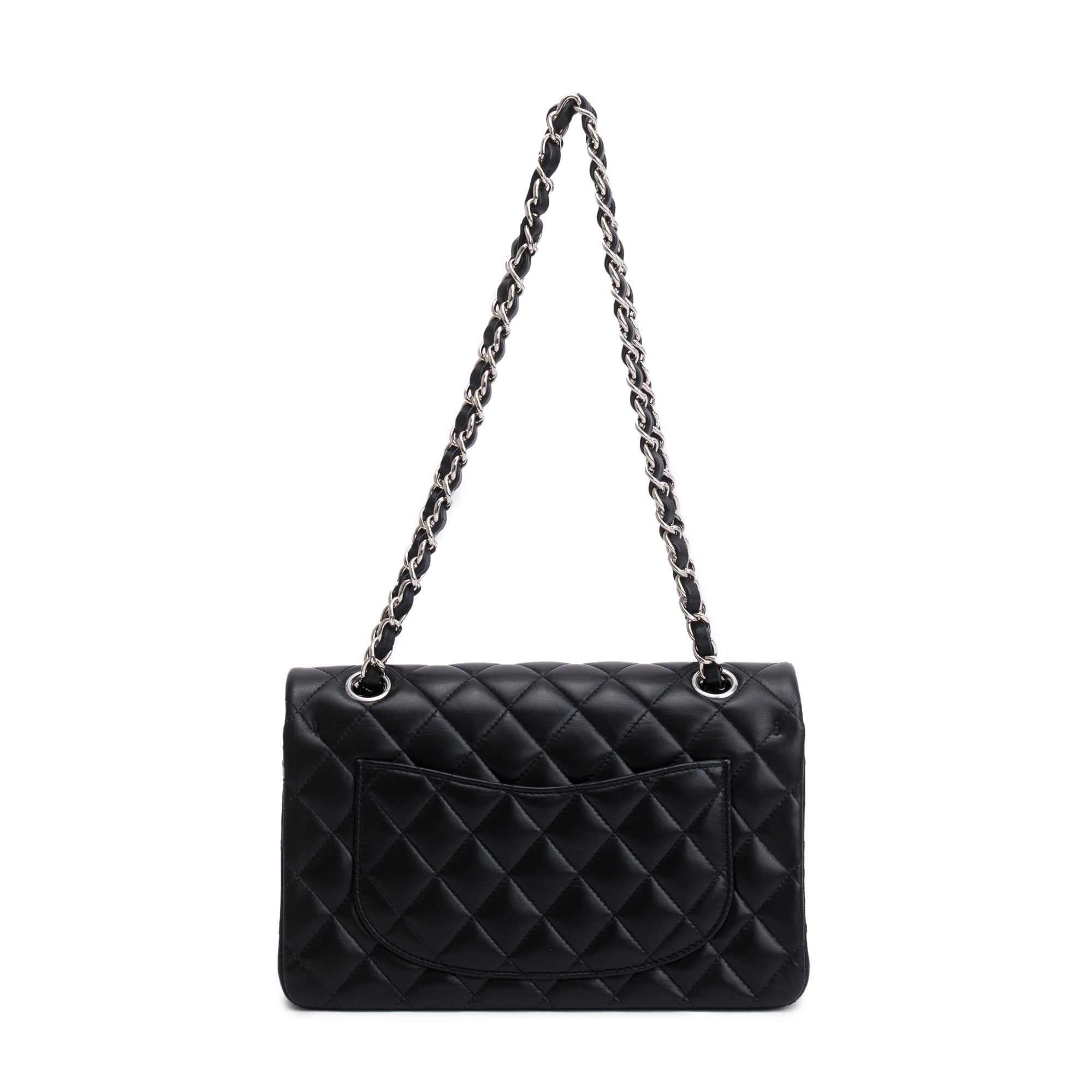 Chanel 2021 Black Lambskin Classic Small Double Flap Bag w/ Box & Authenticity Card