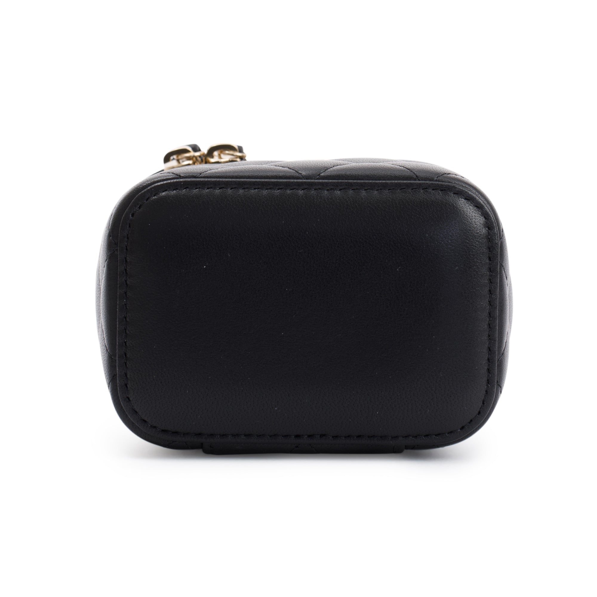Chanel 2021 Black Lambskin Leather Mini Vanity Case w/ Box & Authenticity Card