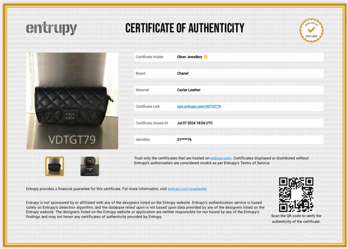 Chanel 2021 Black Quilted Caviar Leather Classic Sunglasses Case on Chain w/ Box