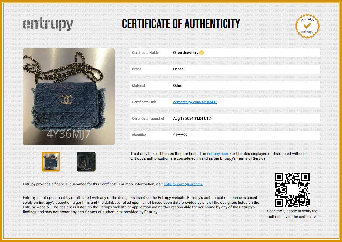 Chanel 2021 Denim Mood Clutch with Chain w/ Box & Authenticity Card