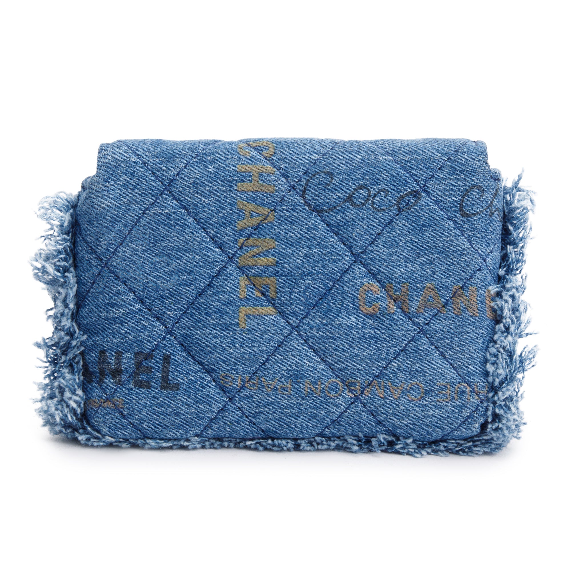 Chanel 2021 Denim Mood Clutch with Chain w/ Box & Authenticity Card