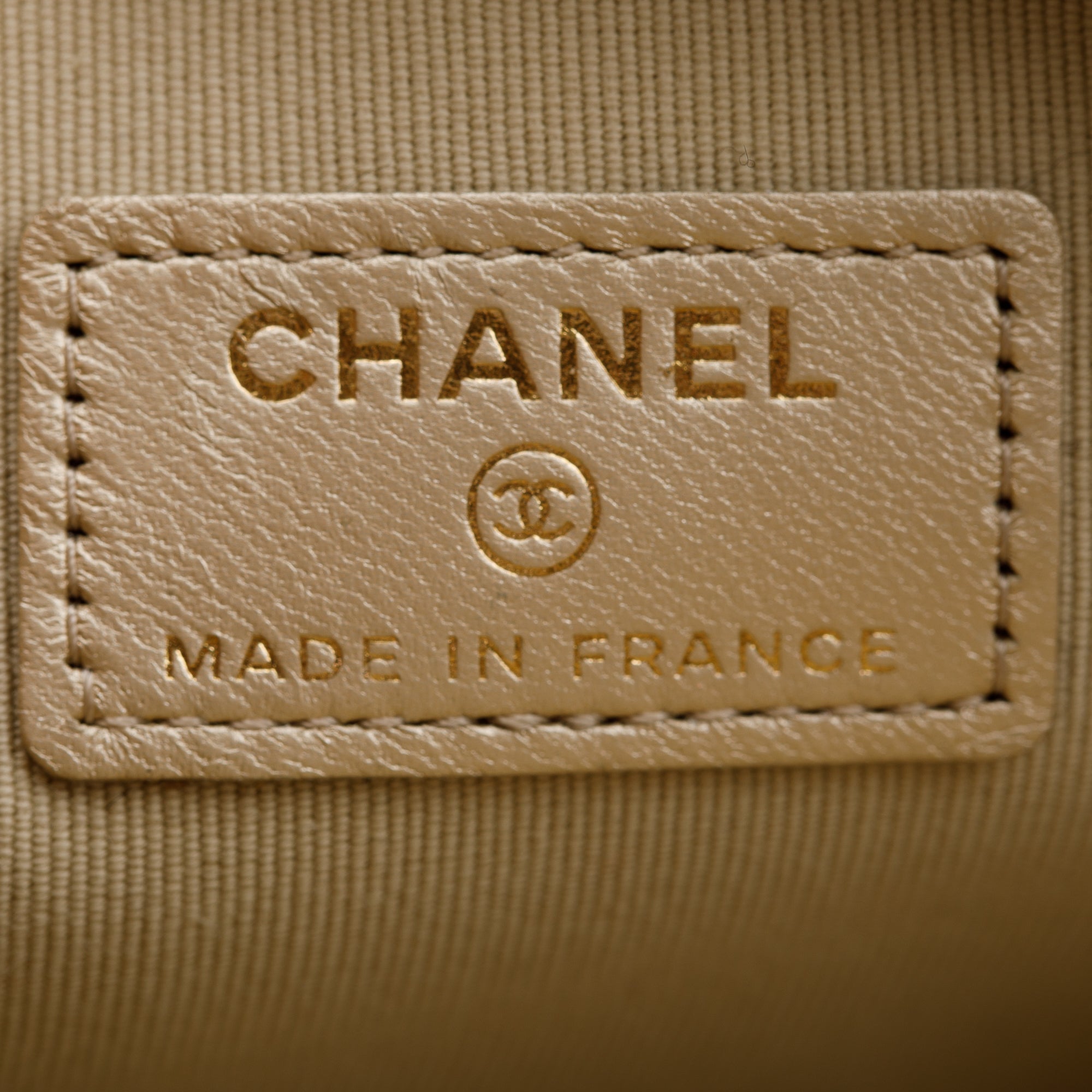 Chanel 2021 Gold Lambskin Leather Mini CC In Love Heart Bag w/ Box & Authenticity Card