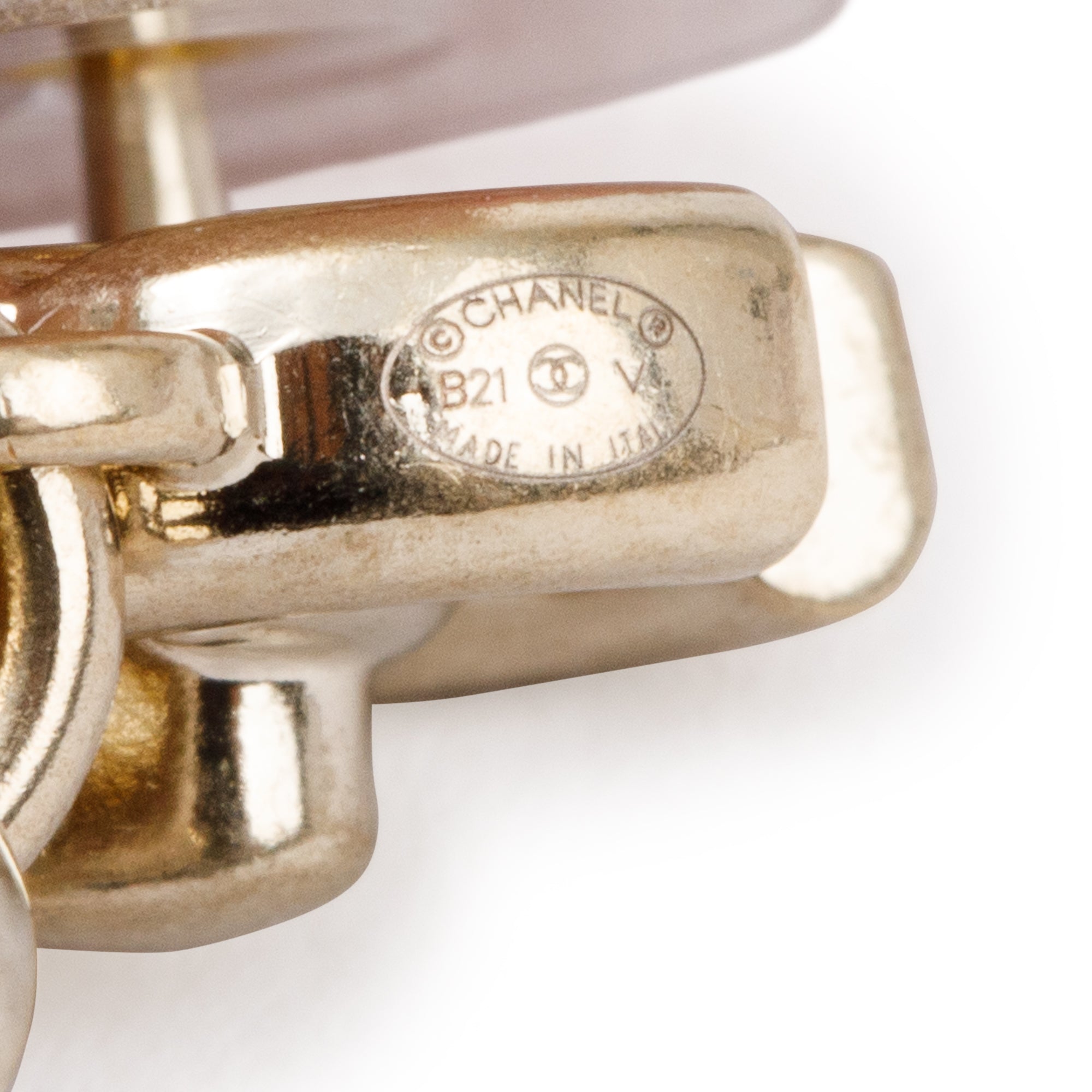 Chanel 2021 Gold Plated Crystal Scissor CC Drop Earrings