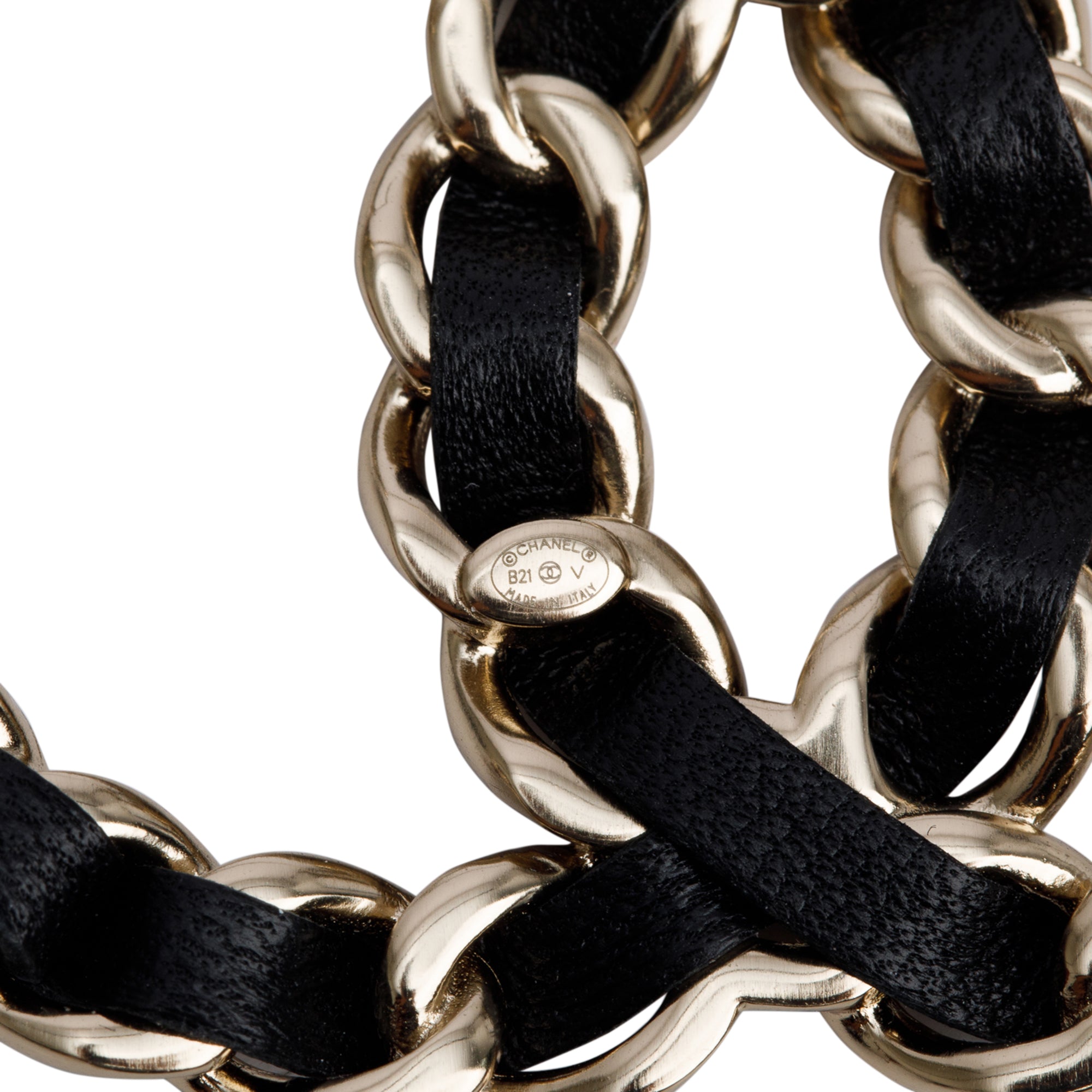 Chanel 2021 Gold Plated Leather CC Brooch w/ Box