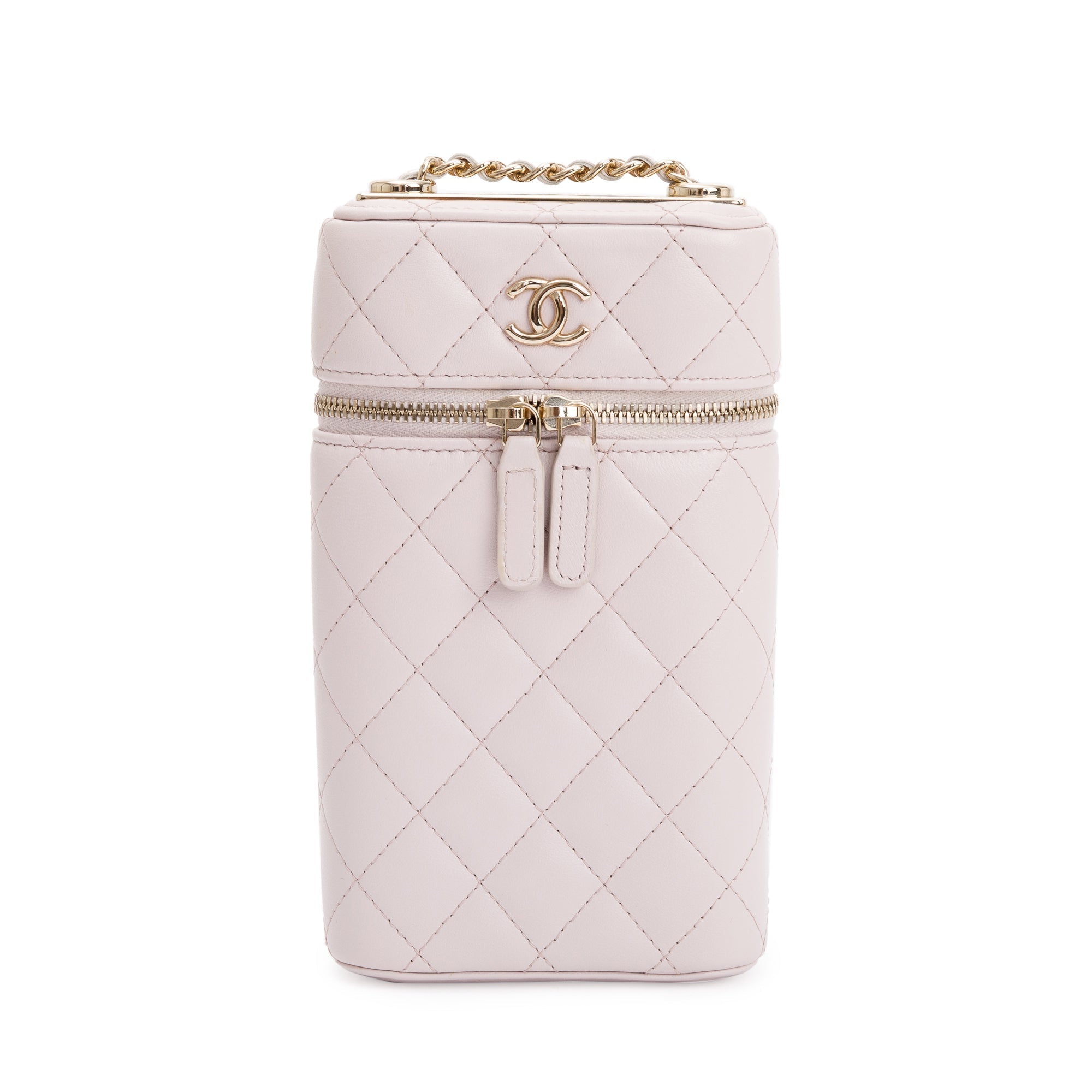 Chanel 2021 Pink Quilted Lambskin Leather Trendy CC Phone Holder Crossbody w/ Authenticity Card