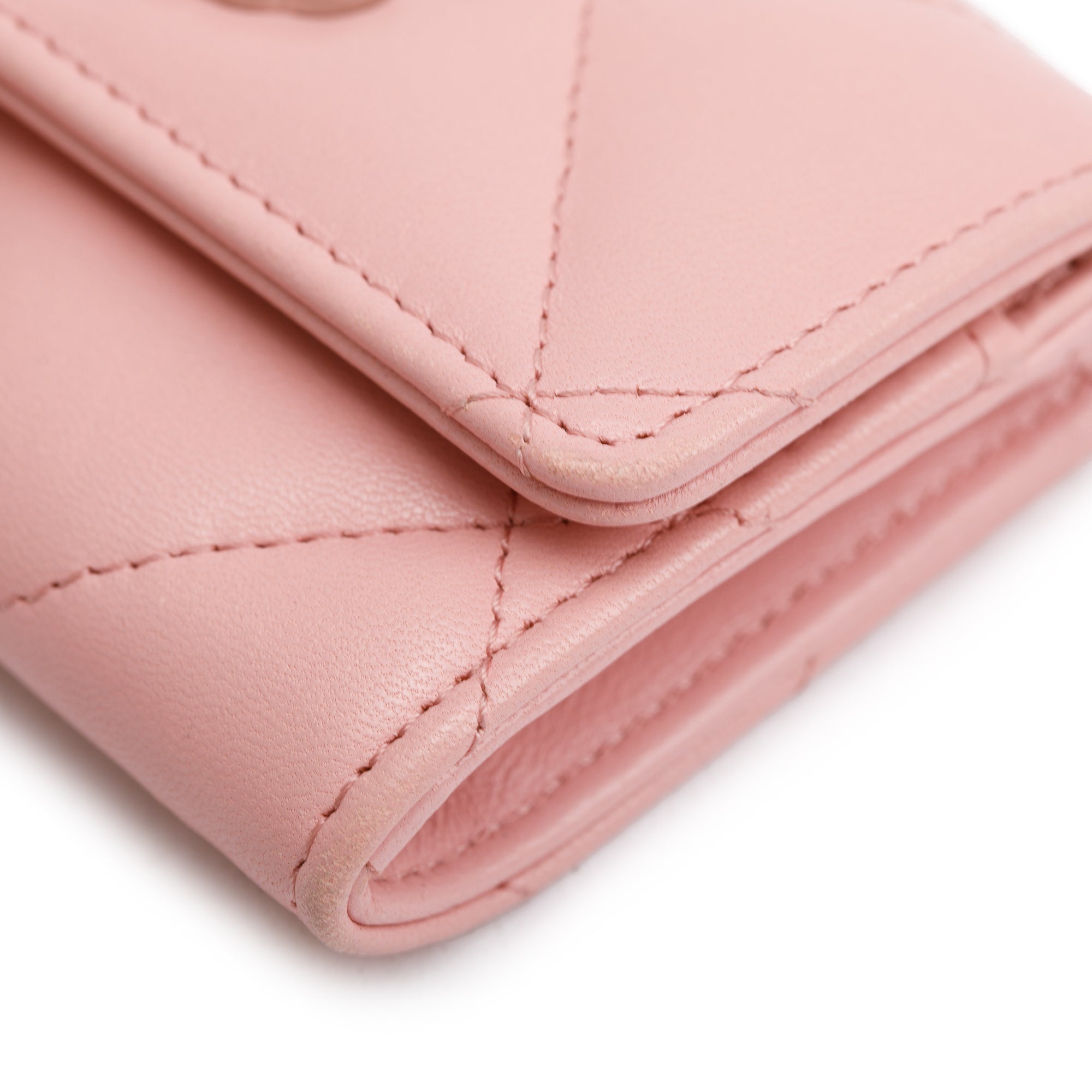 Chanel 2021 Pink Quilted Leather 19 Flap Wallet w/ Authenticity Card