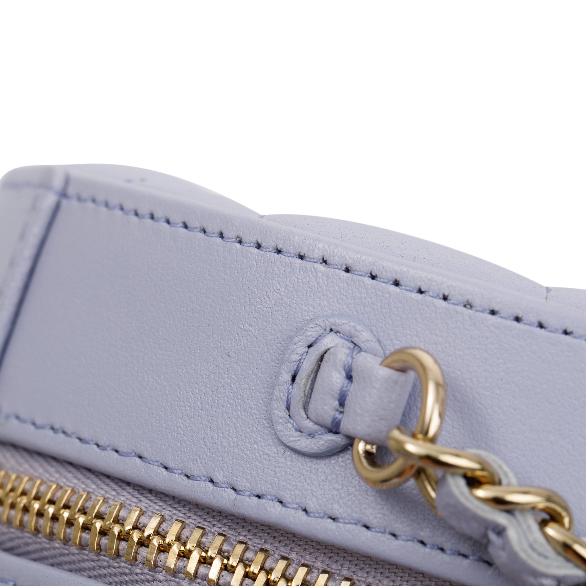 Chanel 2021 Purple Lambskin Bow Strap Round Chain Clutch w/ Box & Authenticity Card