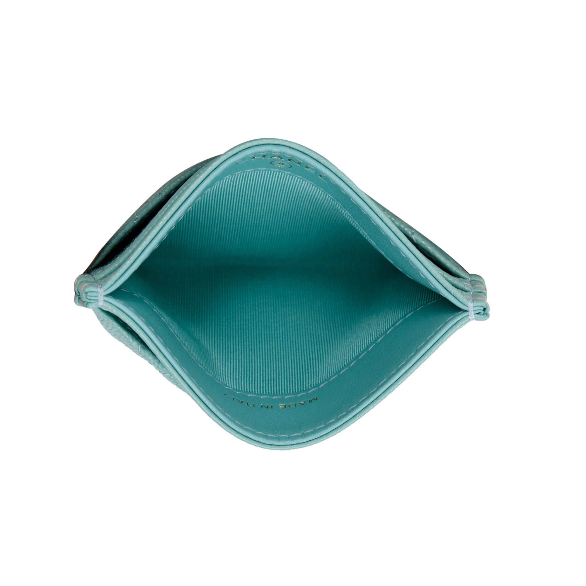 Chanel 2021 Tiffany Blue Caviar Leather Classic Card Holder w/ Box & Authenticity Card