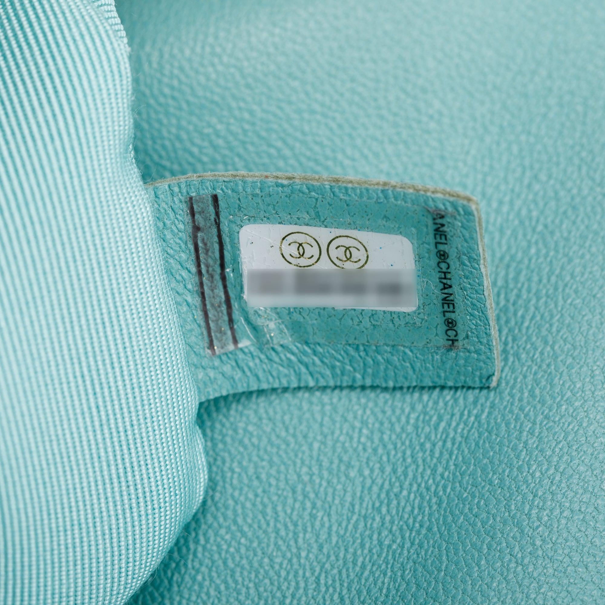 Chanel 2021 Tiffany Blue Lambskin Leather Large 19 Flap Bag w/ Box & Authenticity Card