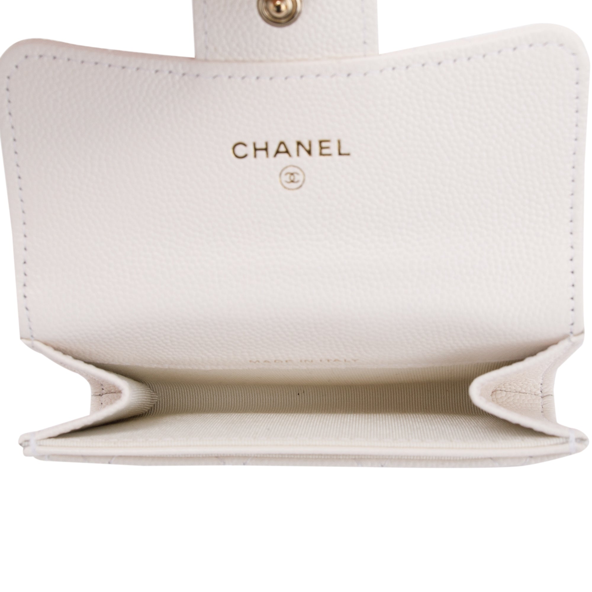 Chanel 2021 White Caviar Classic Flap Card Holder w/ Box & Authenticity Card