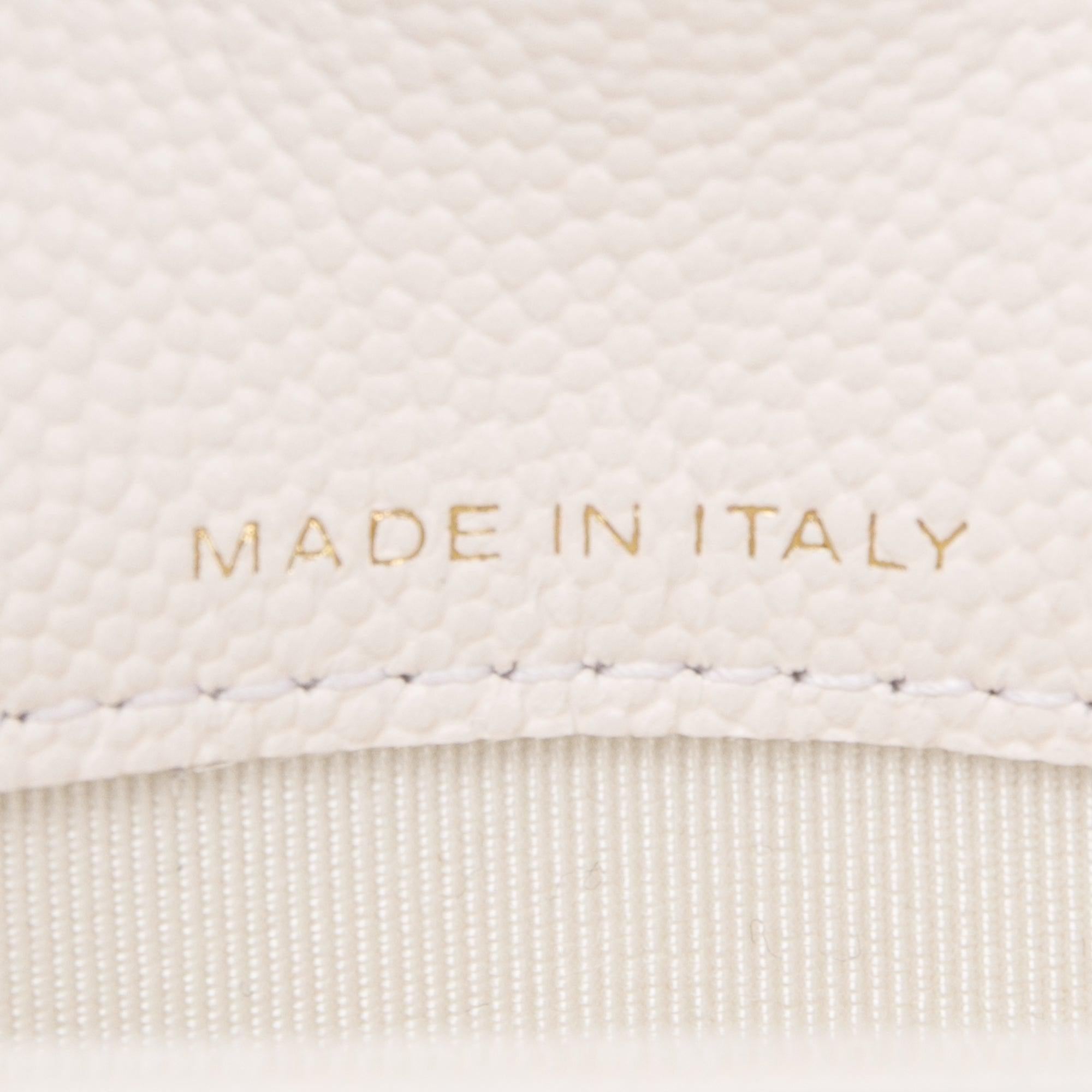 Chanel 2021 White Caviar Classic Flap Card Holder w/ Box & Authenticity Card