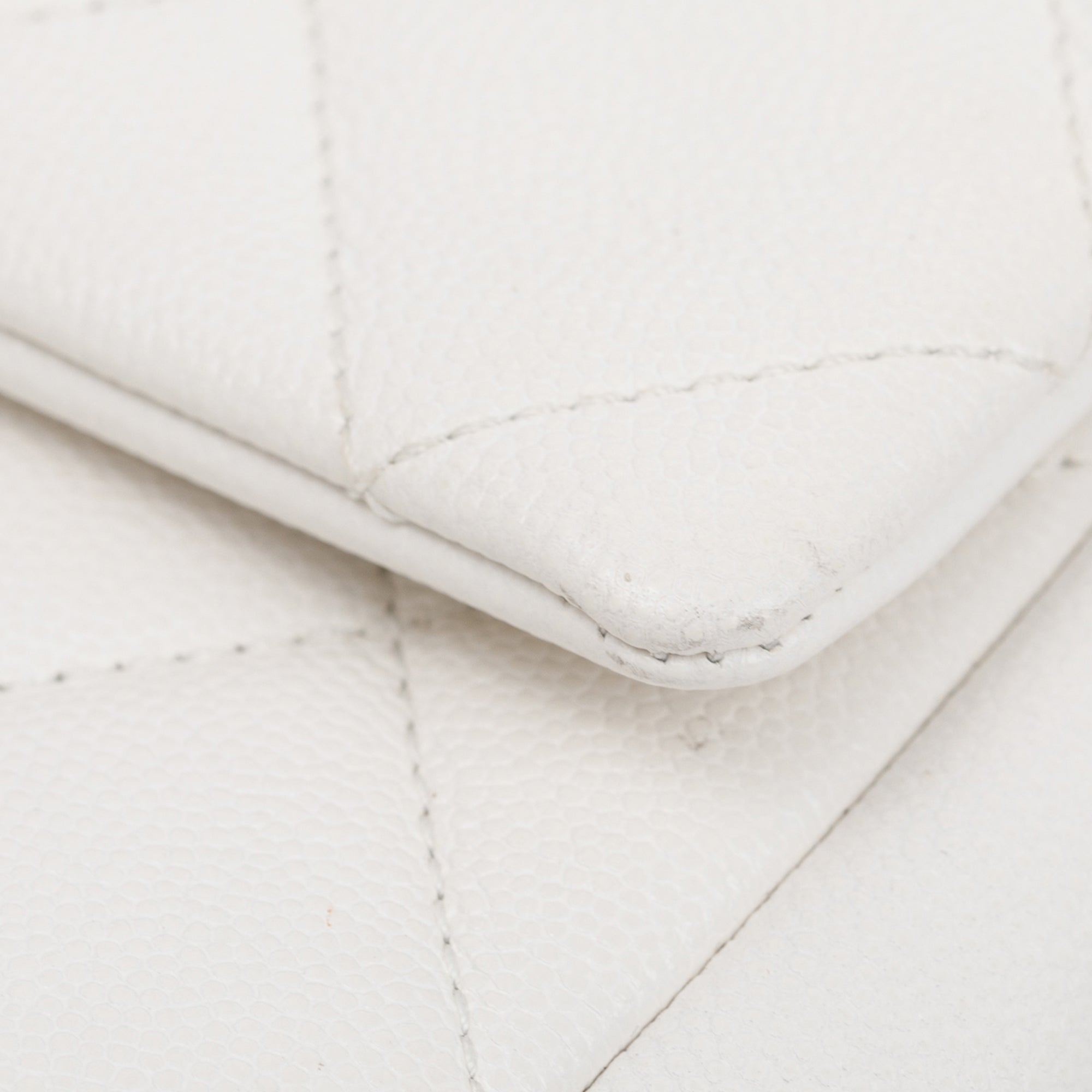 Chanel 2021 White Caviar Leather Small My Everything Flap Bag w/ Box