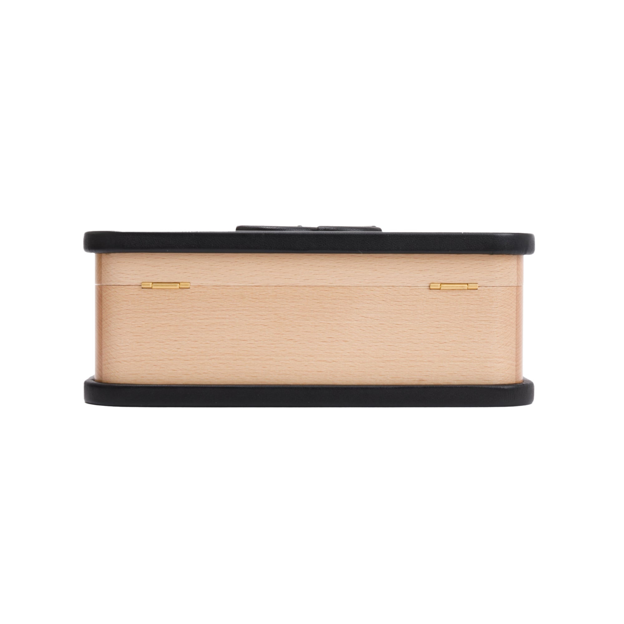 Chanel 2022 Beige Beech Wood Black Lambskin Leather Medium CC Vanity Case w/ Box & Receipt