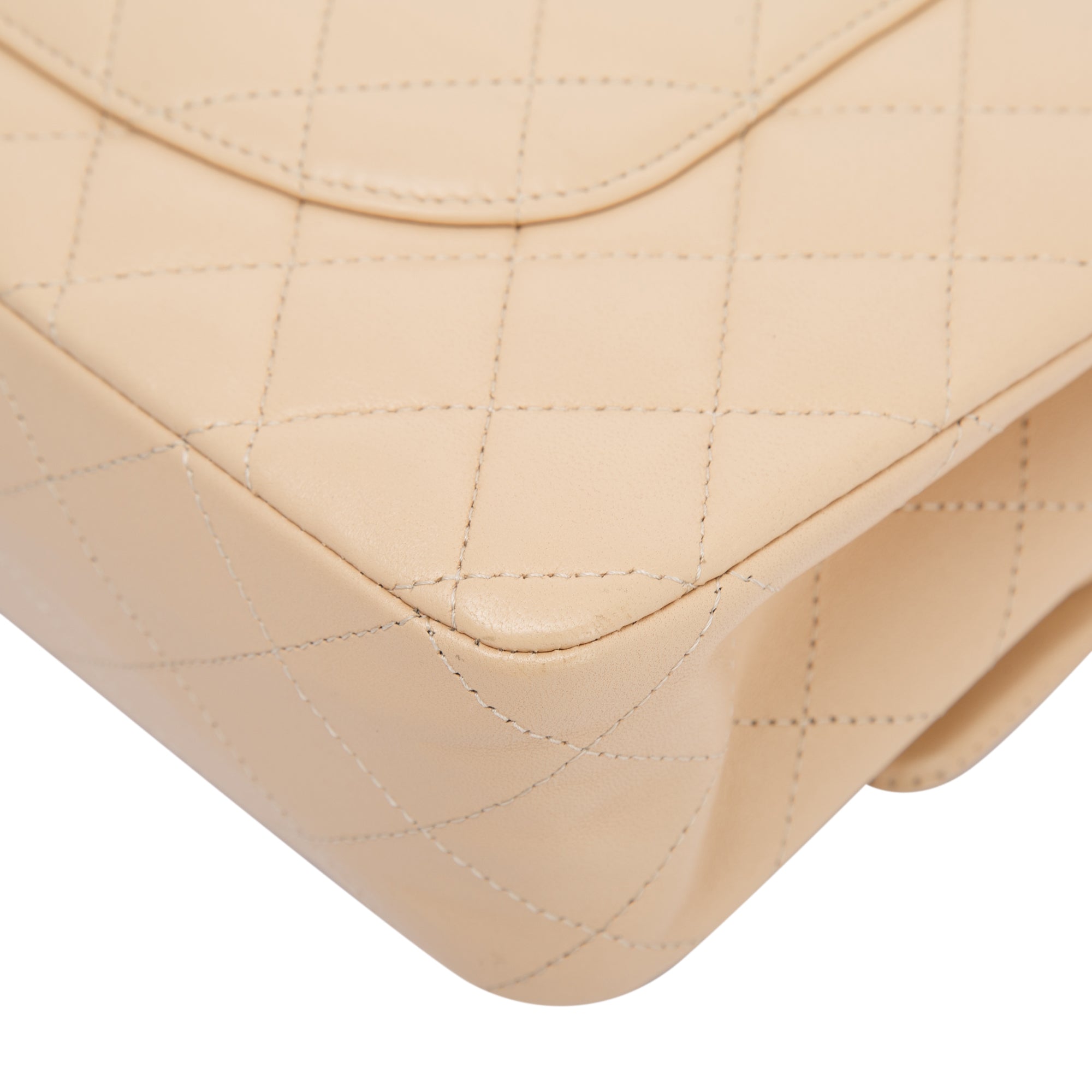 Chanel 2022 Beige Lambskin Classic Medium Double Flap Bag w/ Box & Receipt