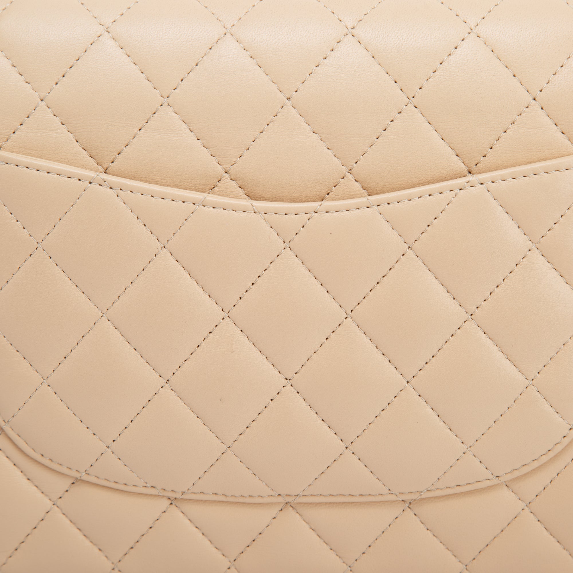 Chanel 2022 Beige Lambskin Classic Medium Double Flap Bag w/ Box & Receipt