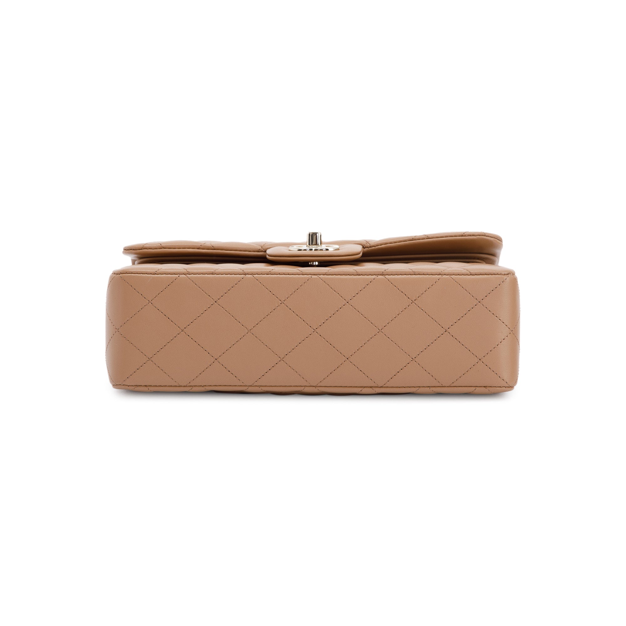 Chanel 2022 Beige Lambskin Small Classic Double Flap Bag w/ Box & Receipt