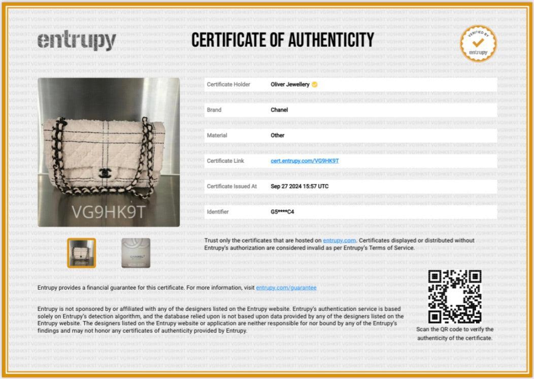 Chanel 2022 Beige Wool Tweed Classic Medium Double Flap Bag