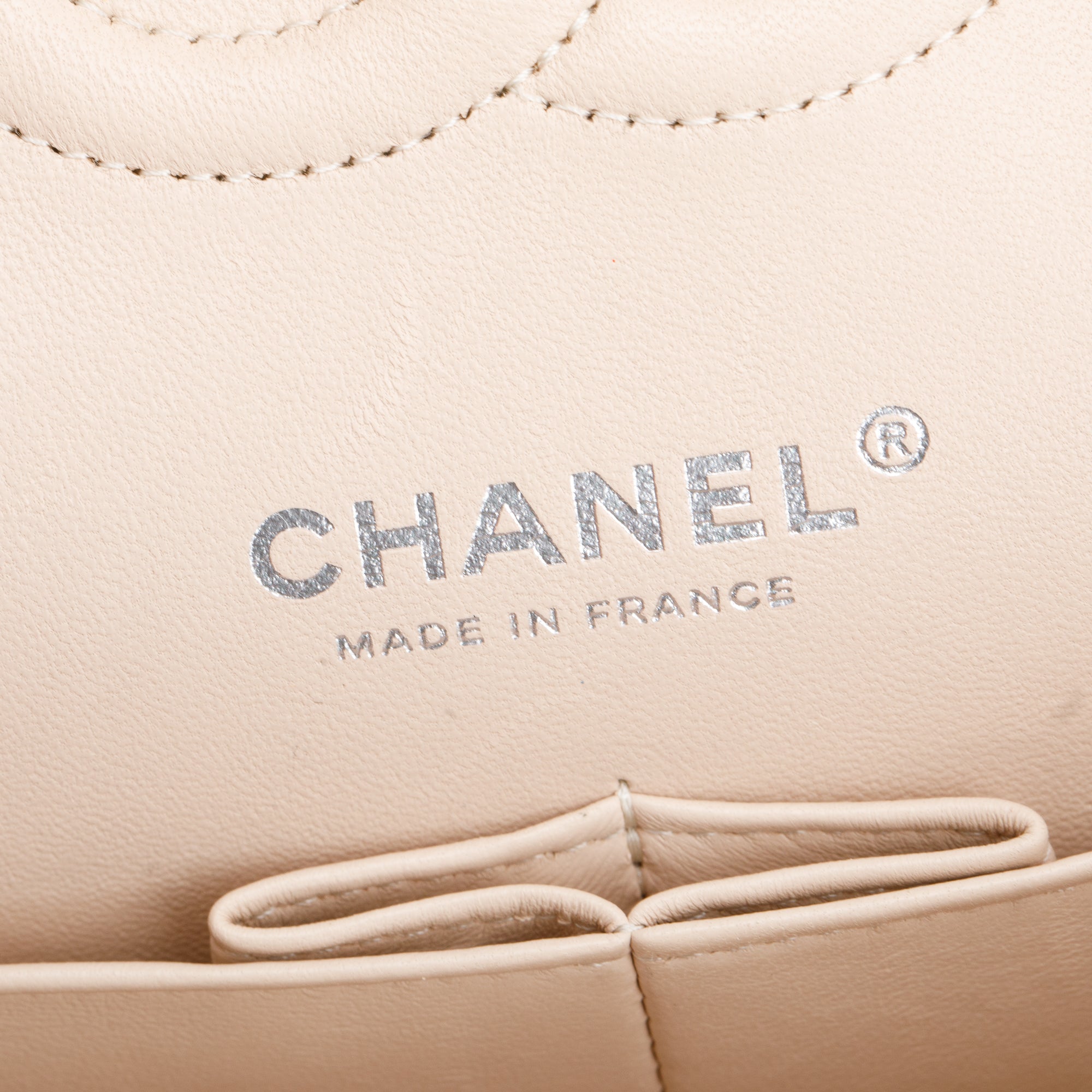 Chanel 2022 Beige Wool Tweed Classic Medium Double Flap Bag