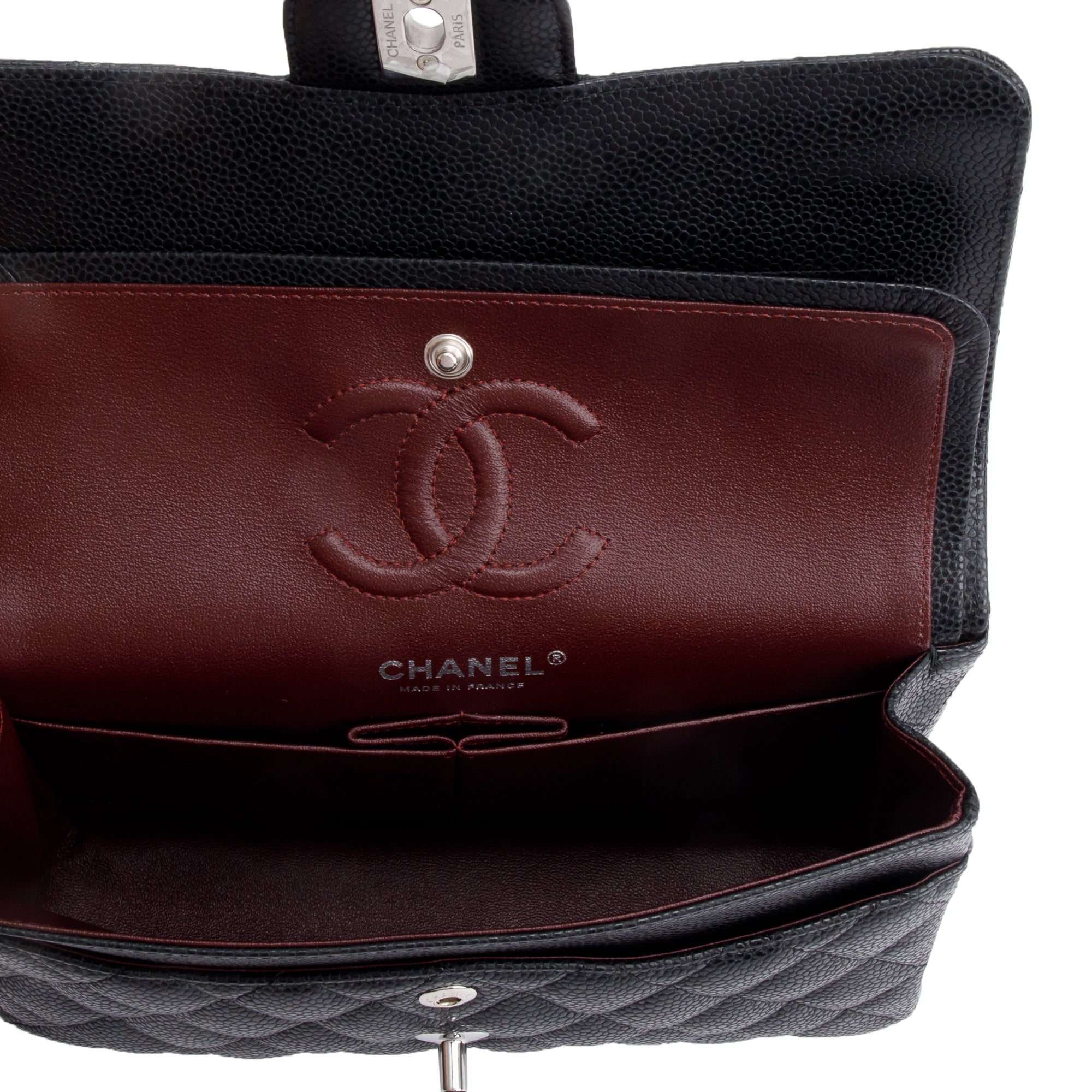 Chanel 2022 Black Caviar Classic Small Double Flap Bag w/ Box