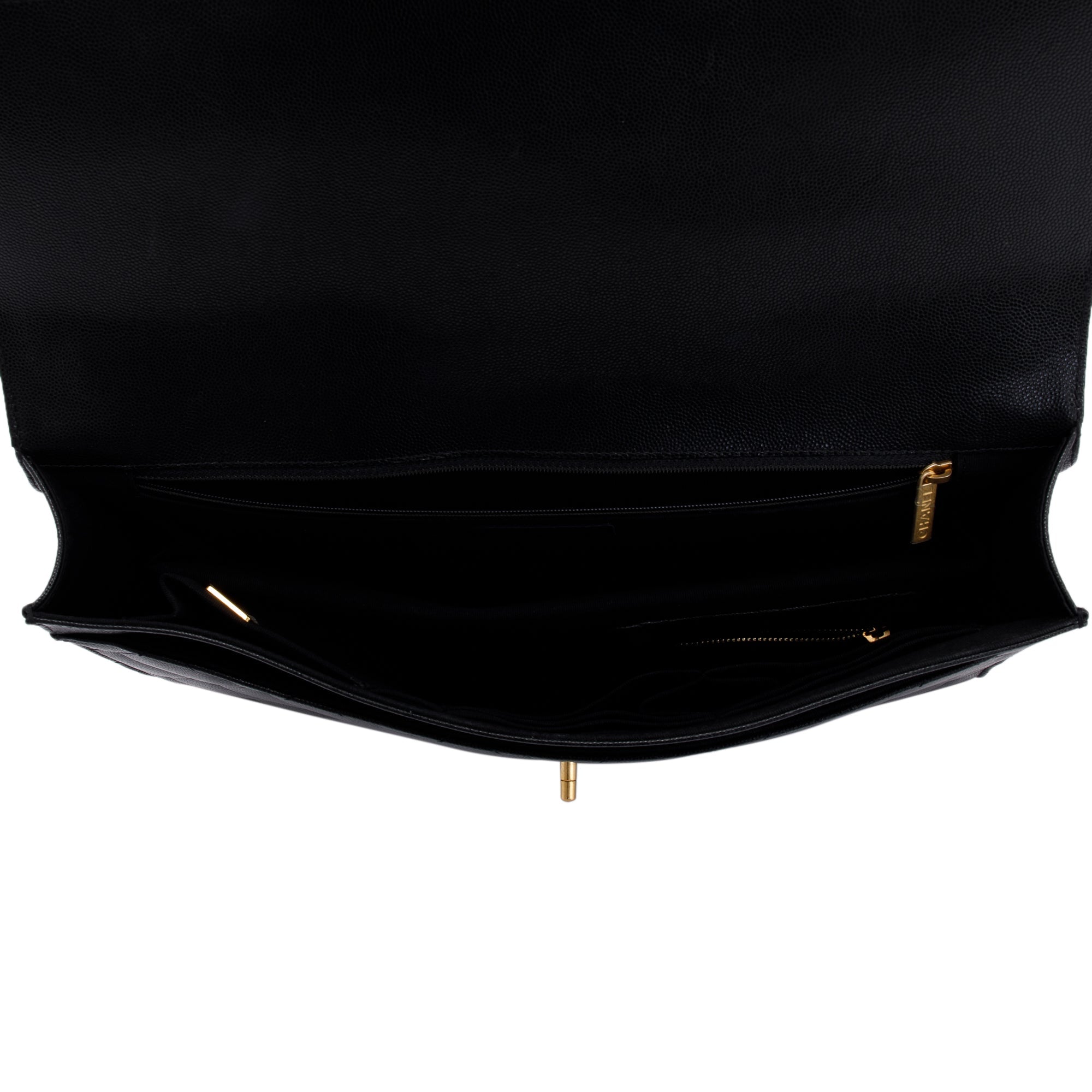 Chanel 2022 Black Caviar Large CC Flap Briefcase