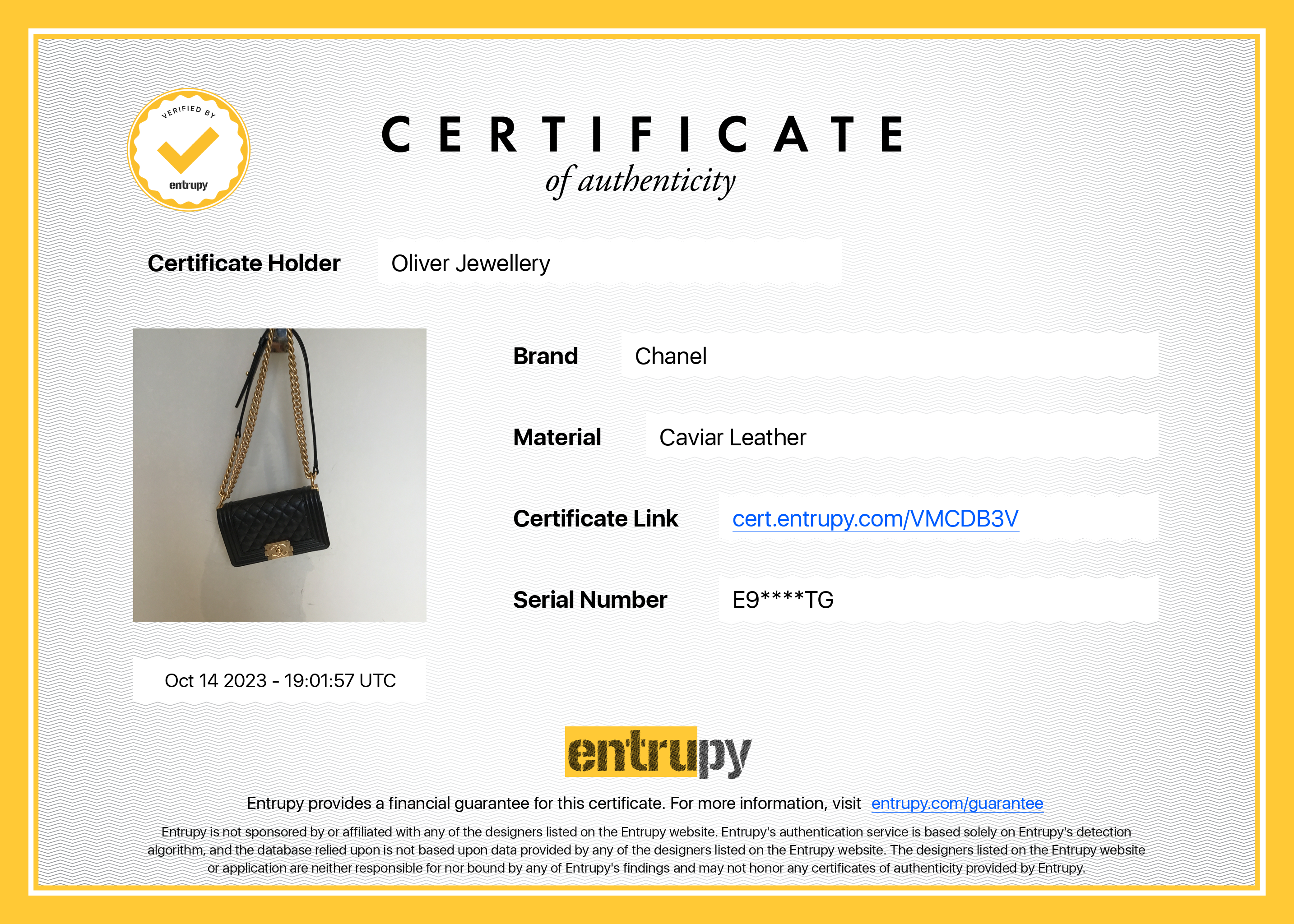 Chanel 2022 Black Caviar Leather Small Boy Bag