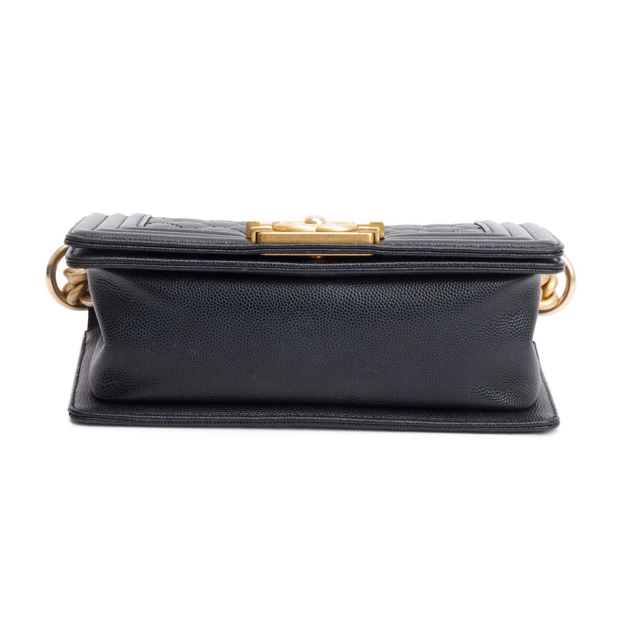 Chanel 2022 Black Caviar Leather Small Boy Bag