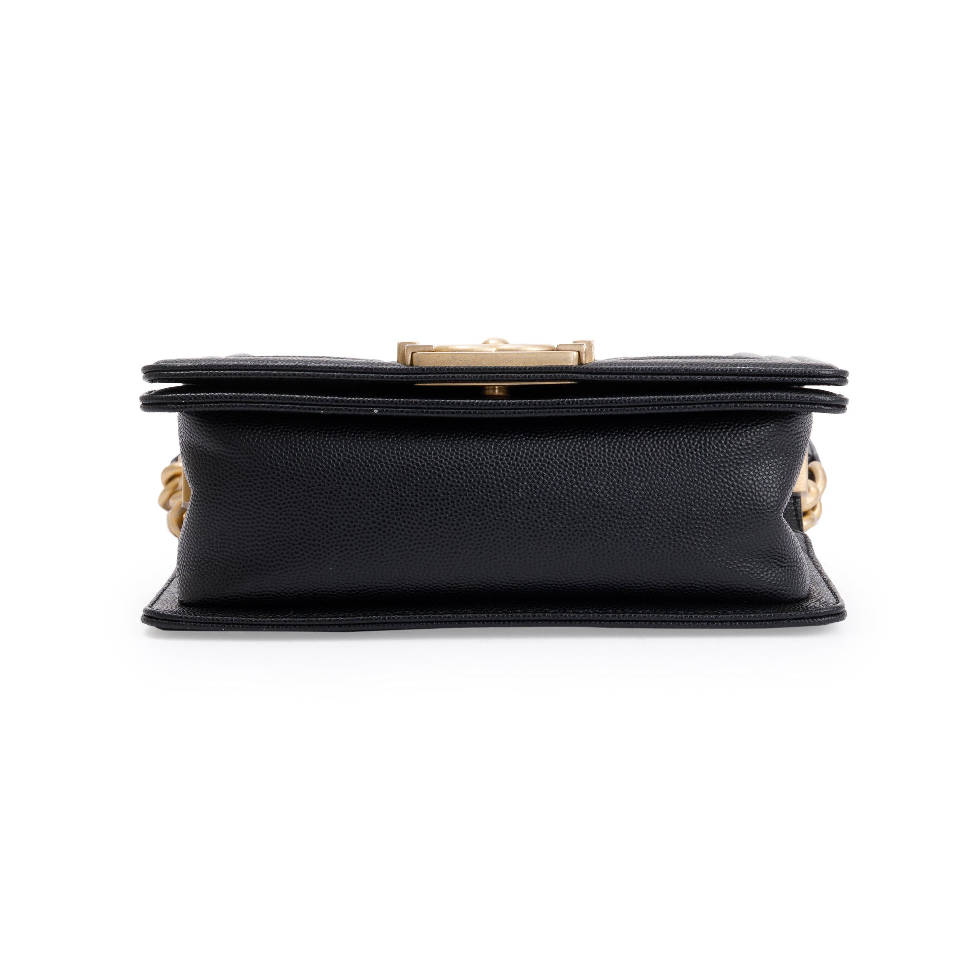 Chanel 2022 Black Caviar Leather Small Boy Bag