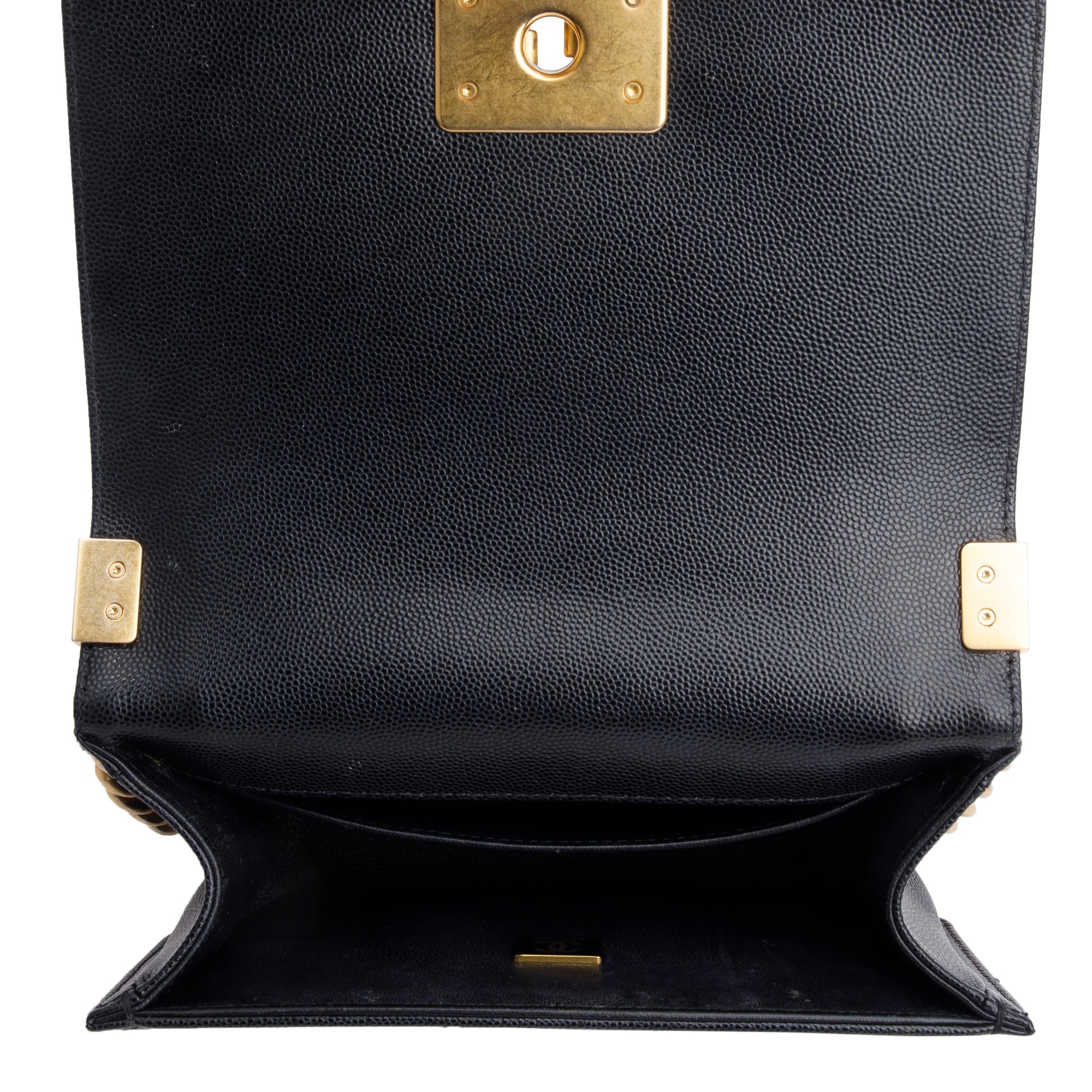 Chanel 2022 Black Caviar Leather Small Boy Bag