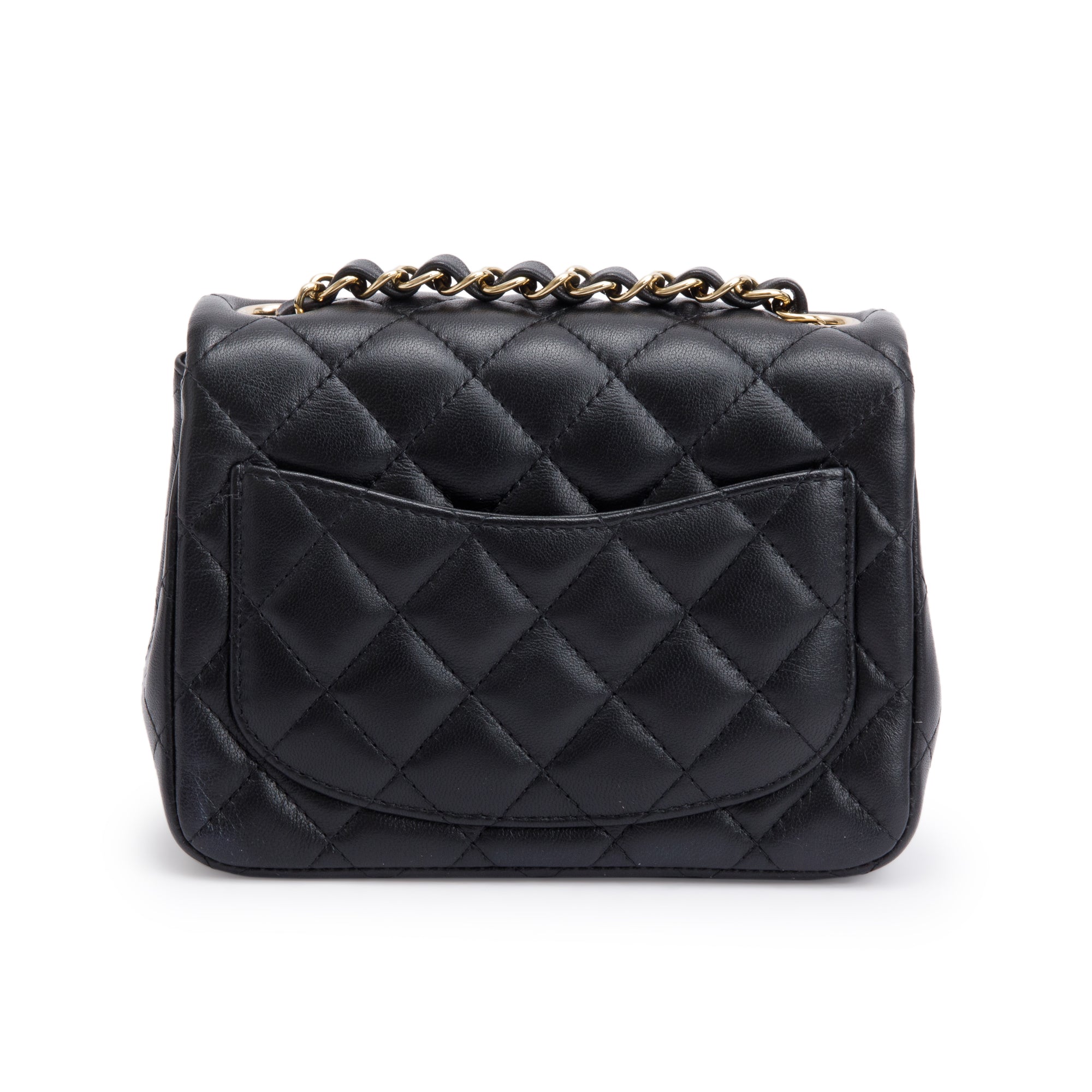 Chanel 2022 Black Quilted Calfskin Leather Classic Square Mini Flap Bag w/ Box & Receipt