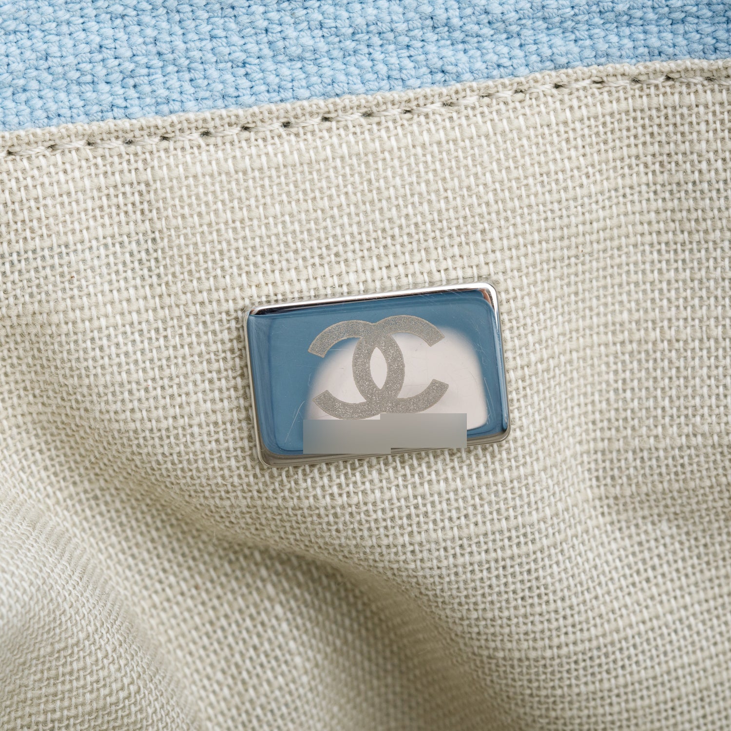 Chanel 2022 Blue Mixed Fibers Small Deauville Tote w/ Pouch & Box