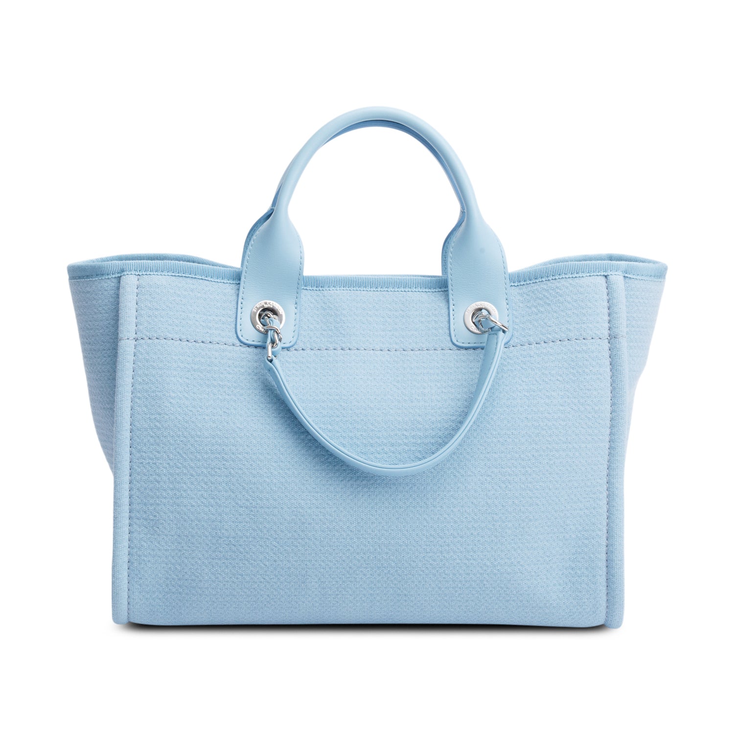 Chanel 2022 Blue Mixed Fibers Small Deauville Tote w/ Pouch & Box