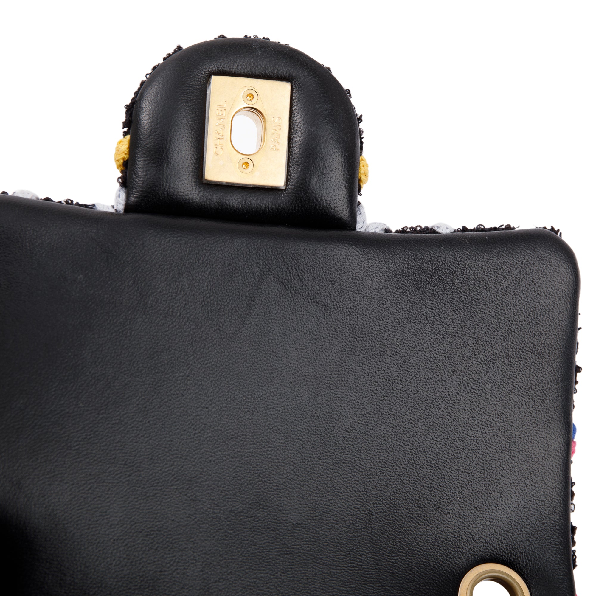 Chanel 2022 Diamond Threaded Tweed CC Pearl Crush Square Mini Flap Bag