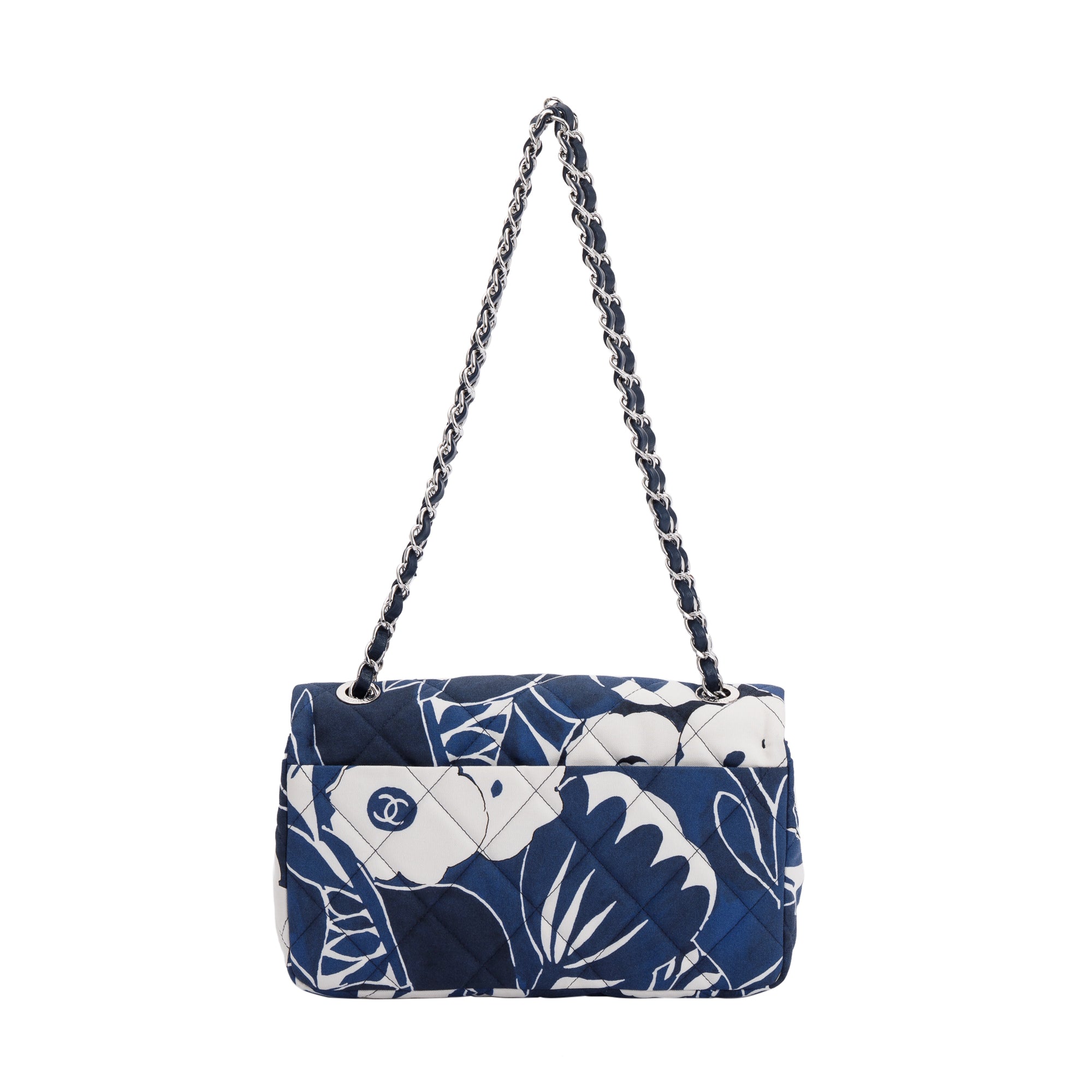 Chanel 2022 Floral Printed Silk CC Medium Single Flap Bag w/ Box