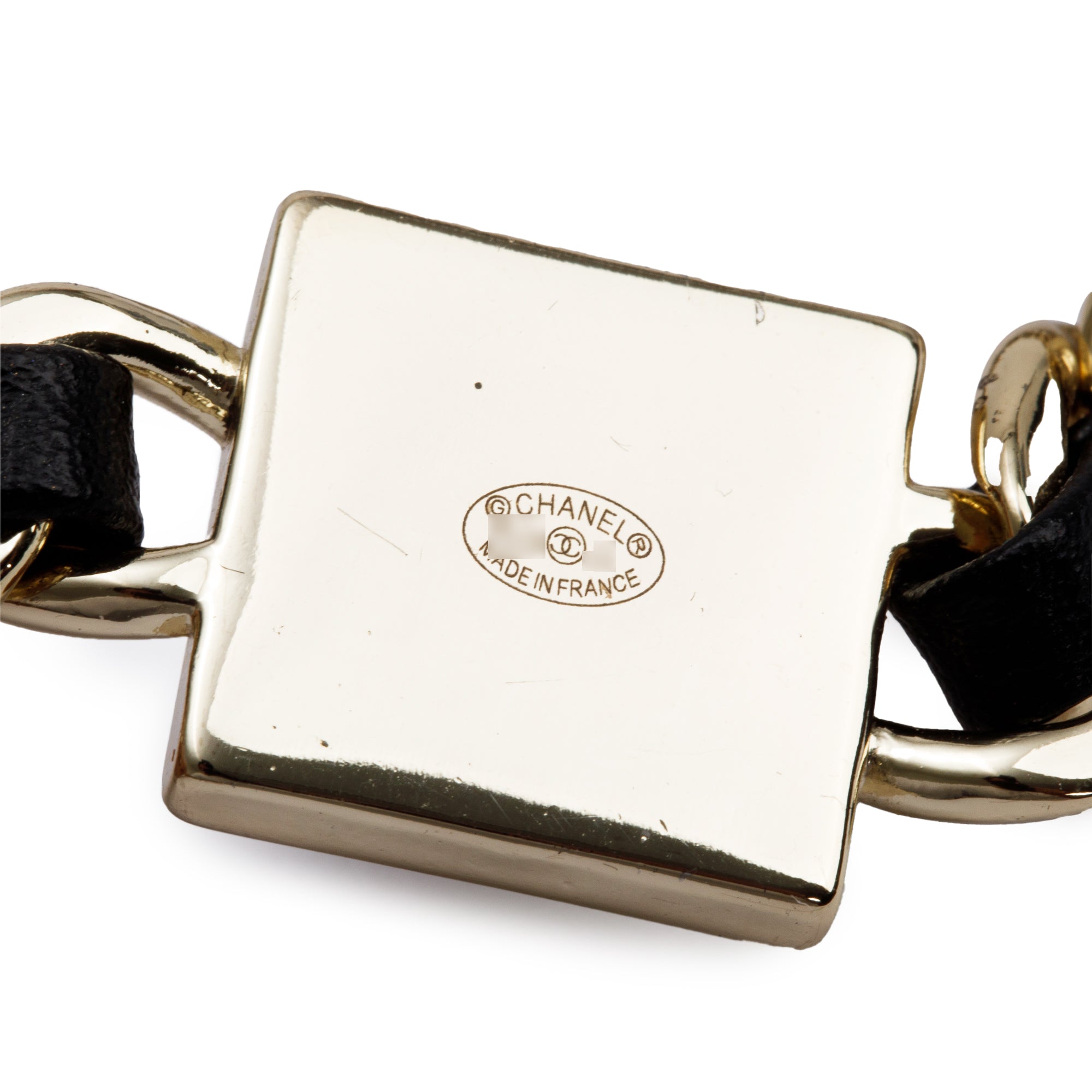 Chanel 2022 Gold Plated Leather & Enamel CC Choker Necklace w/ Box