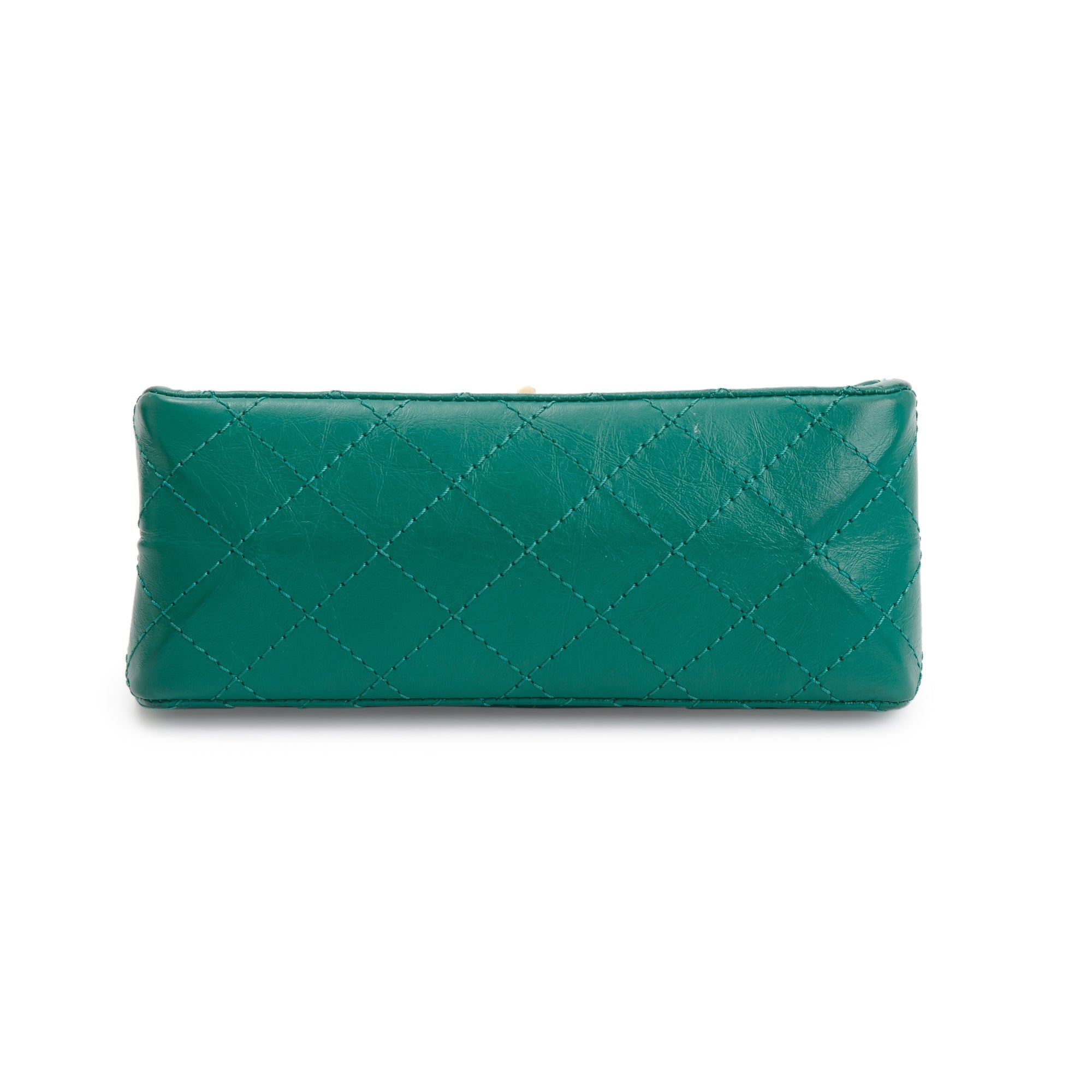 Chanel 2022 Green Aged Calfskin Leather Mini 2.55 Reissue Flap Bag