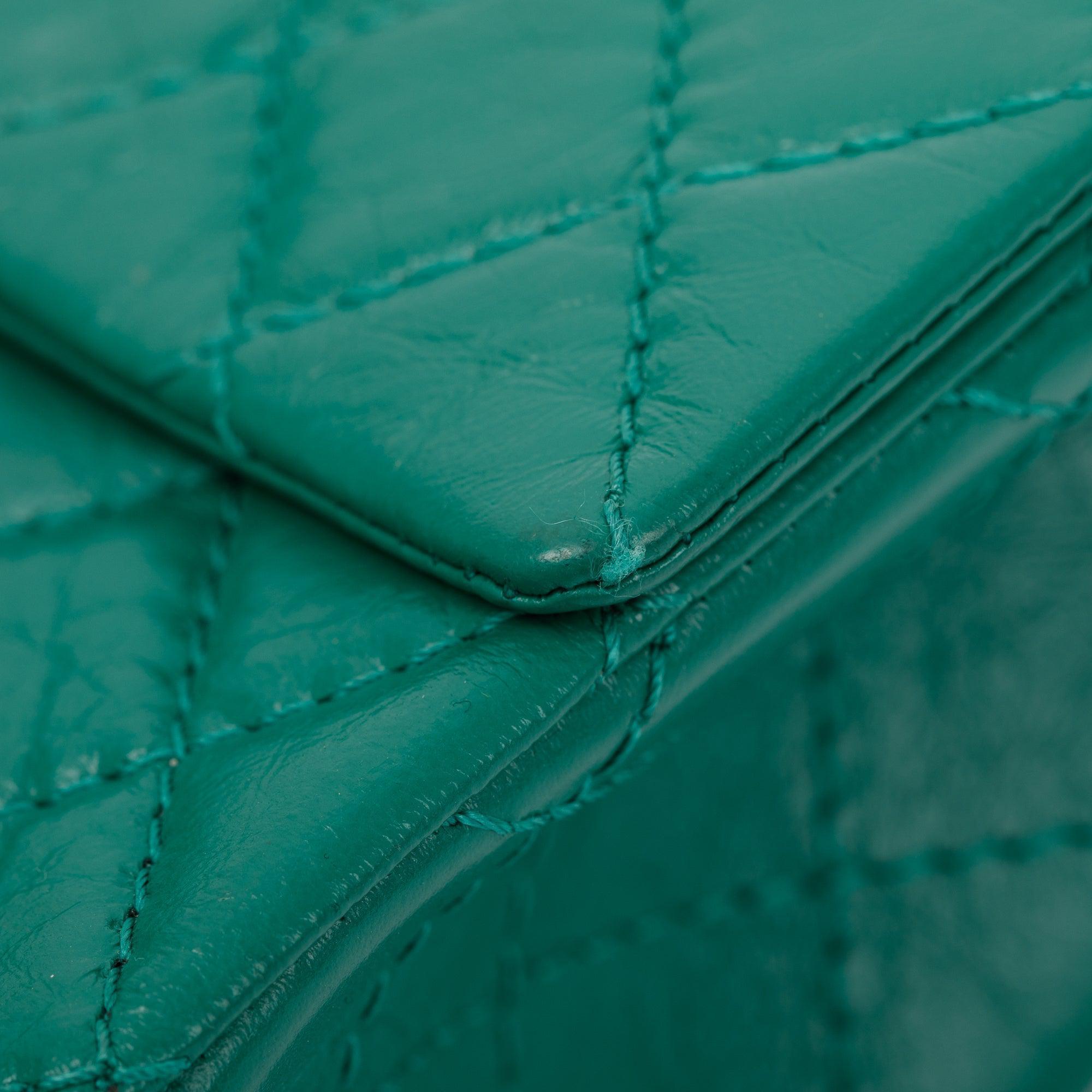 Chanel 2022 Green Aged Calfskin Leather Mini 2.55 Reissue Flap Bag