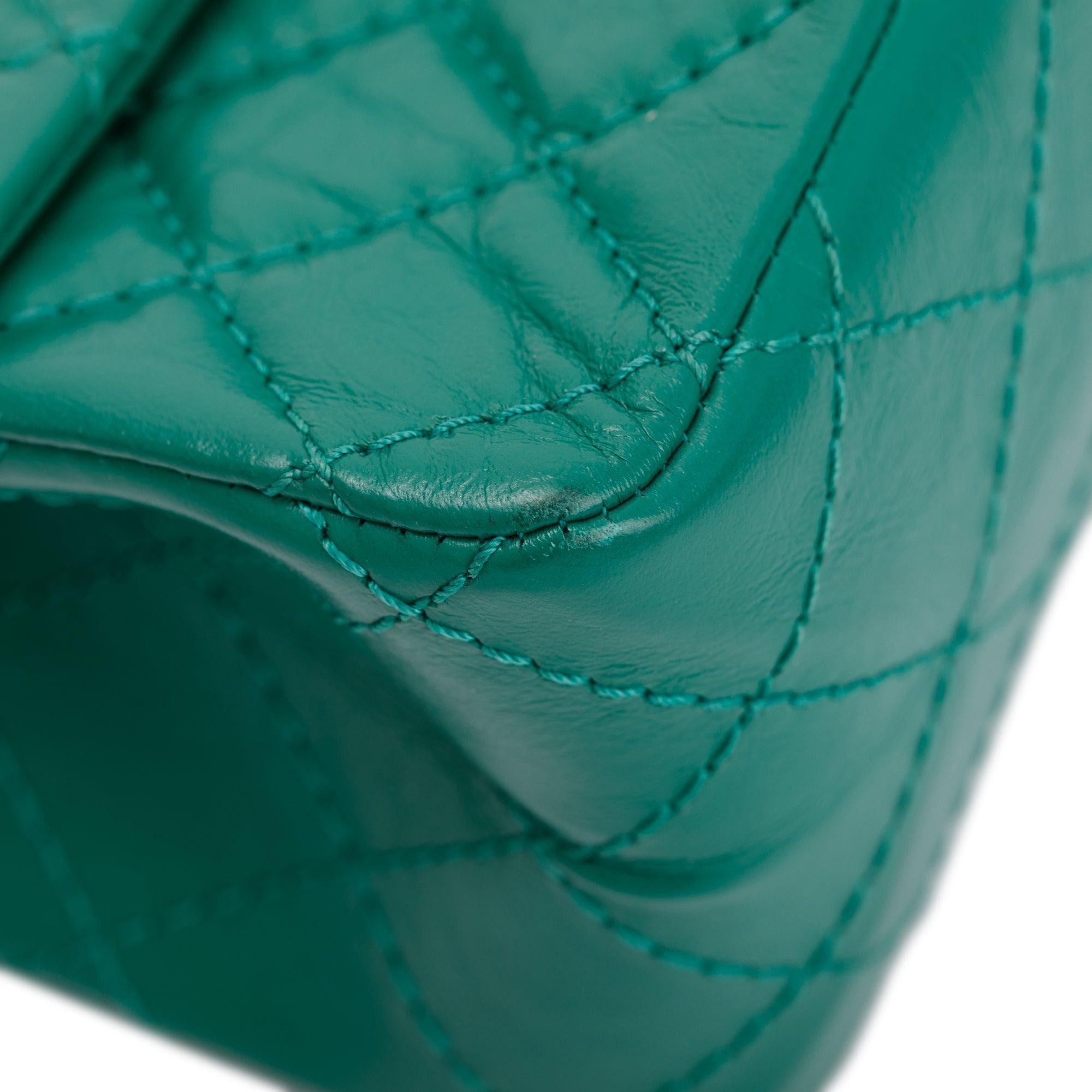 Chanel 2022 Green Aged Calfskin Leather Mini 2.55 Reissue Flap Bag