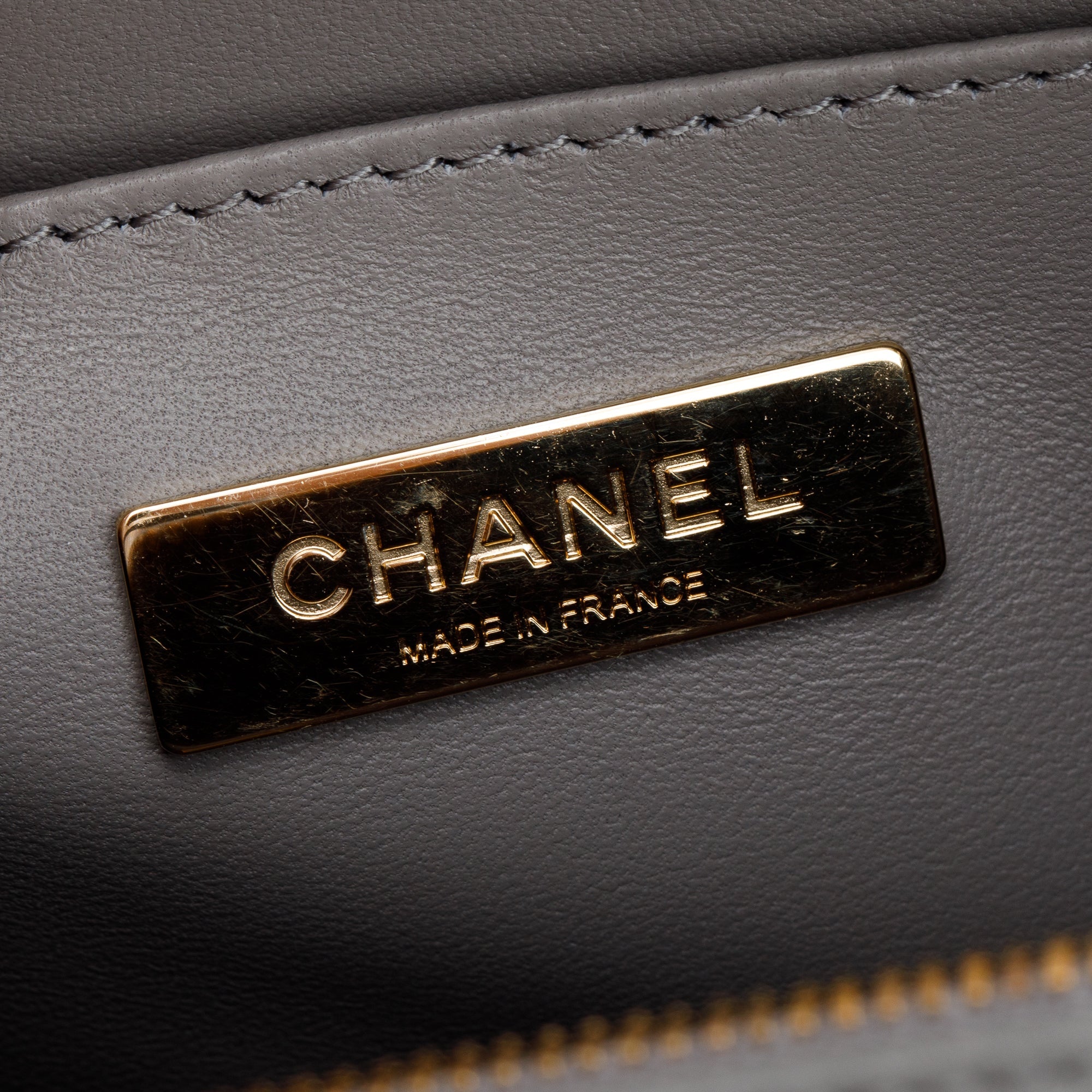 Chanel 2022 Grey Quilted Calfskin Leather Coco Vault Small Vanity Case