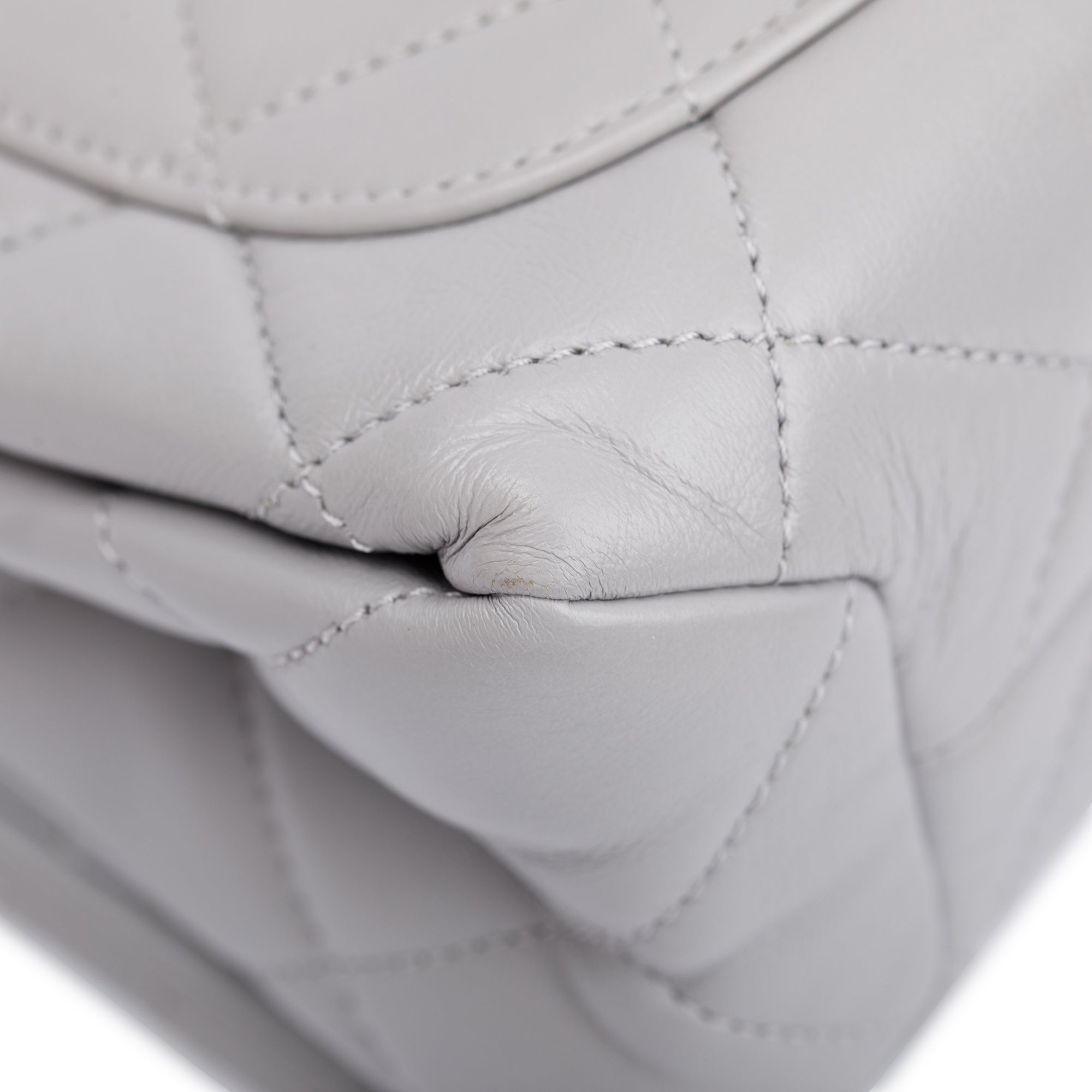 Chanel 2022 Grey Quilted Lambskin Leather Small Color Match Flap Bag W/ Receipt