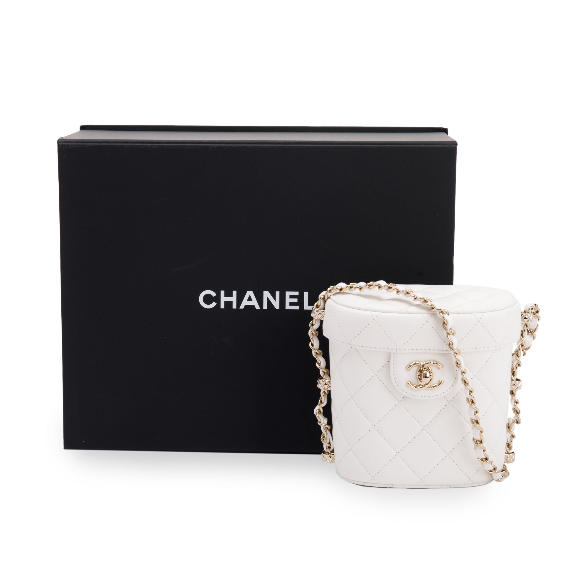 Chanel 2022 Lambskin Leather Small Vanity Case w/ Box