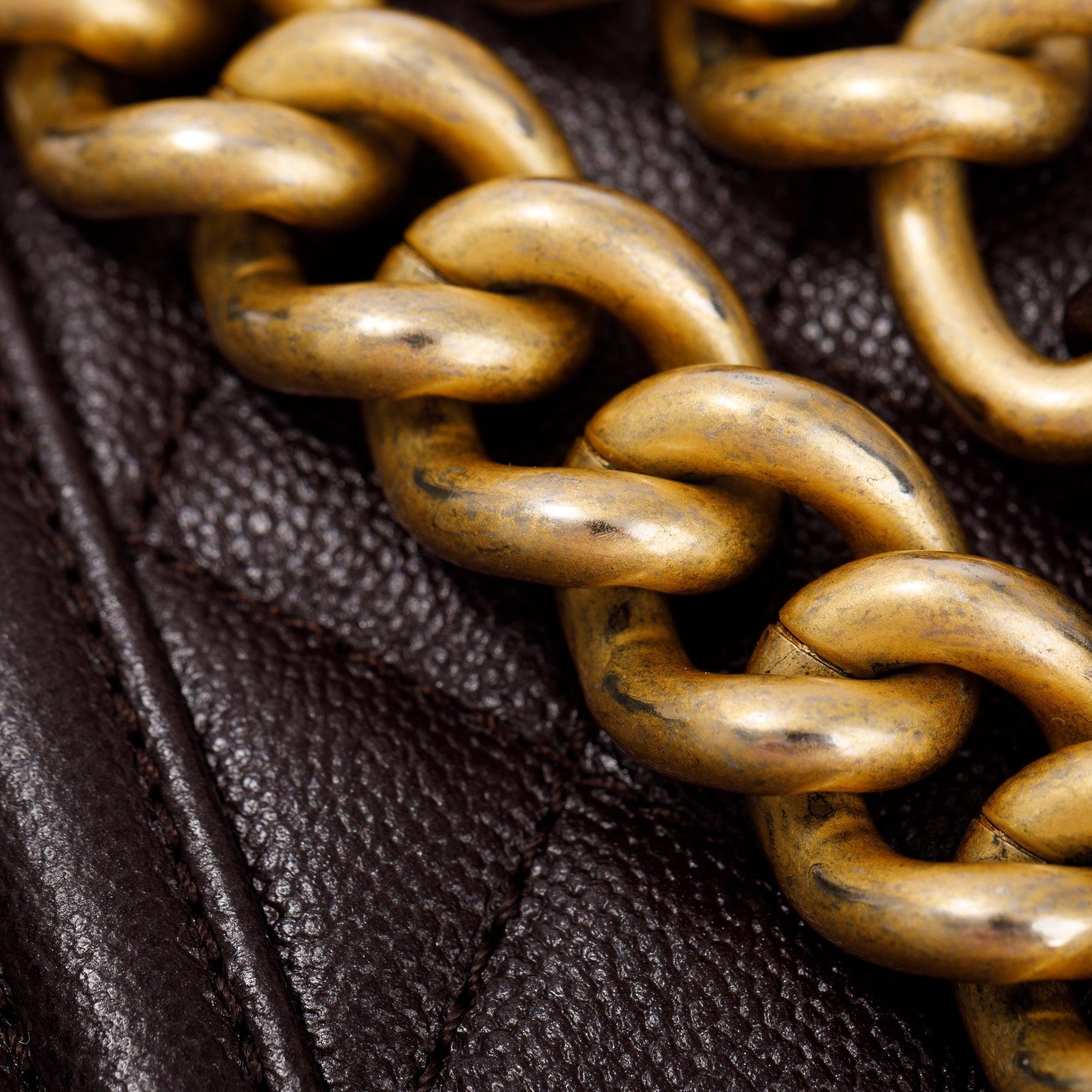 Chanel 2022 Marron Caviar Leather Small Boy Bag w/ Box & Receipt