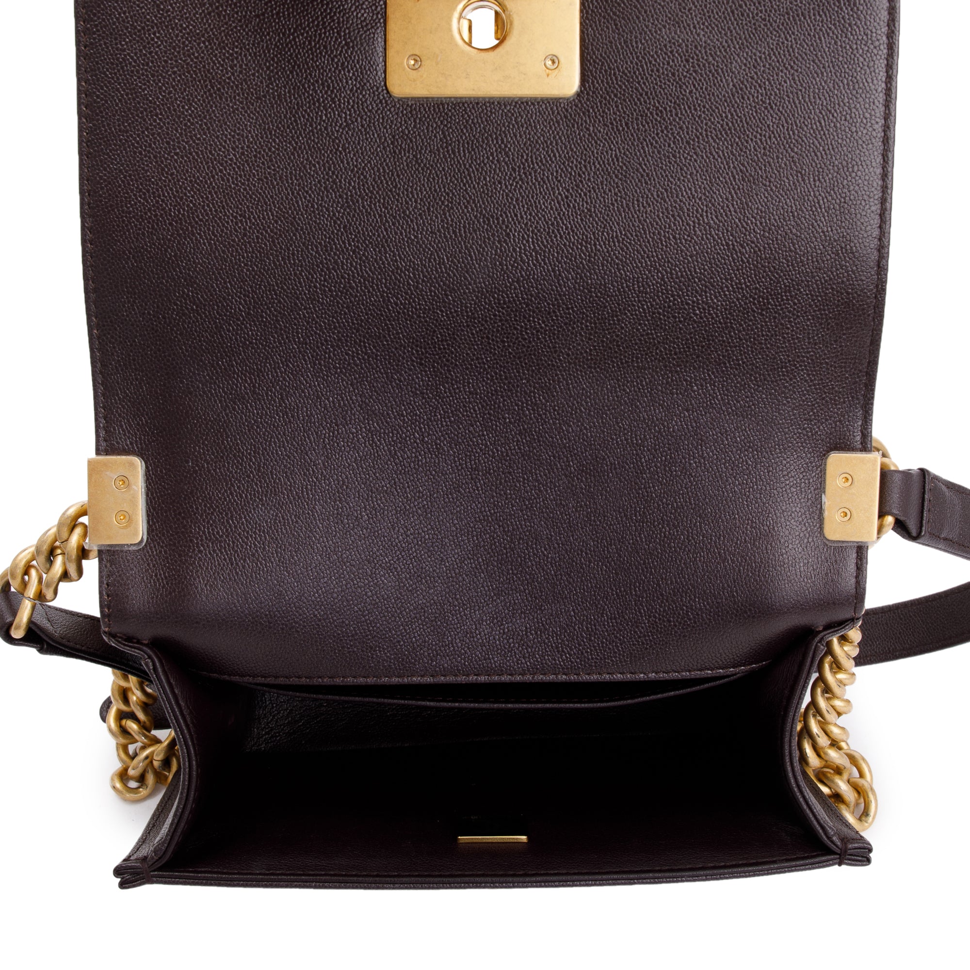 Chanel 2022 Marron Caviar Leather Small Boy Bag w/ Box & Receipt