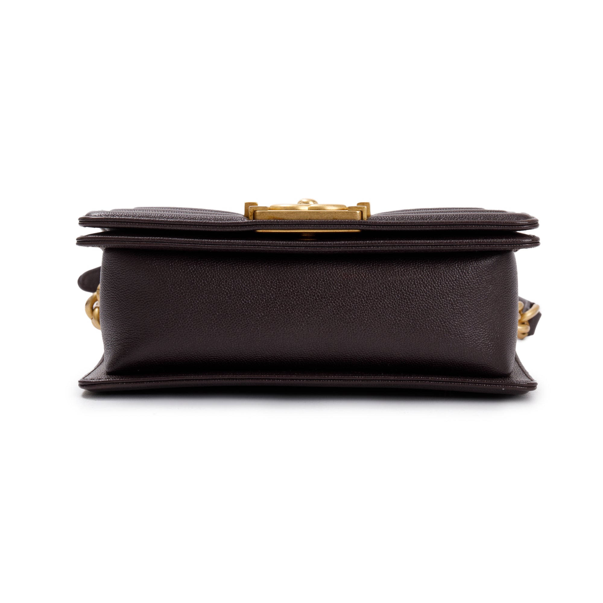 Chanel 2022 Marron Caviar Leather Small Boy Bag w/ Box & Receipt