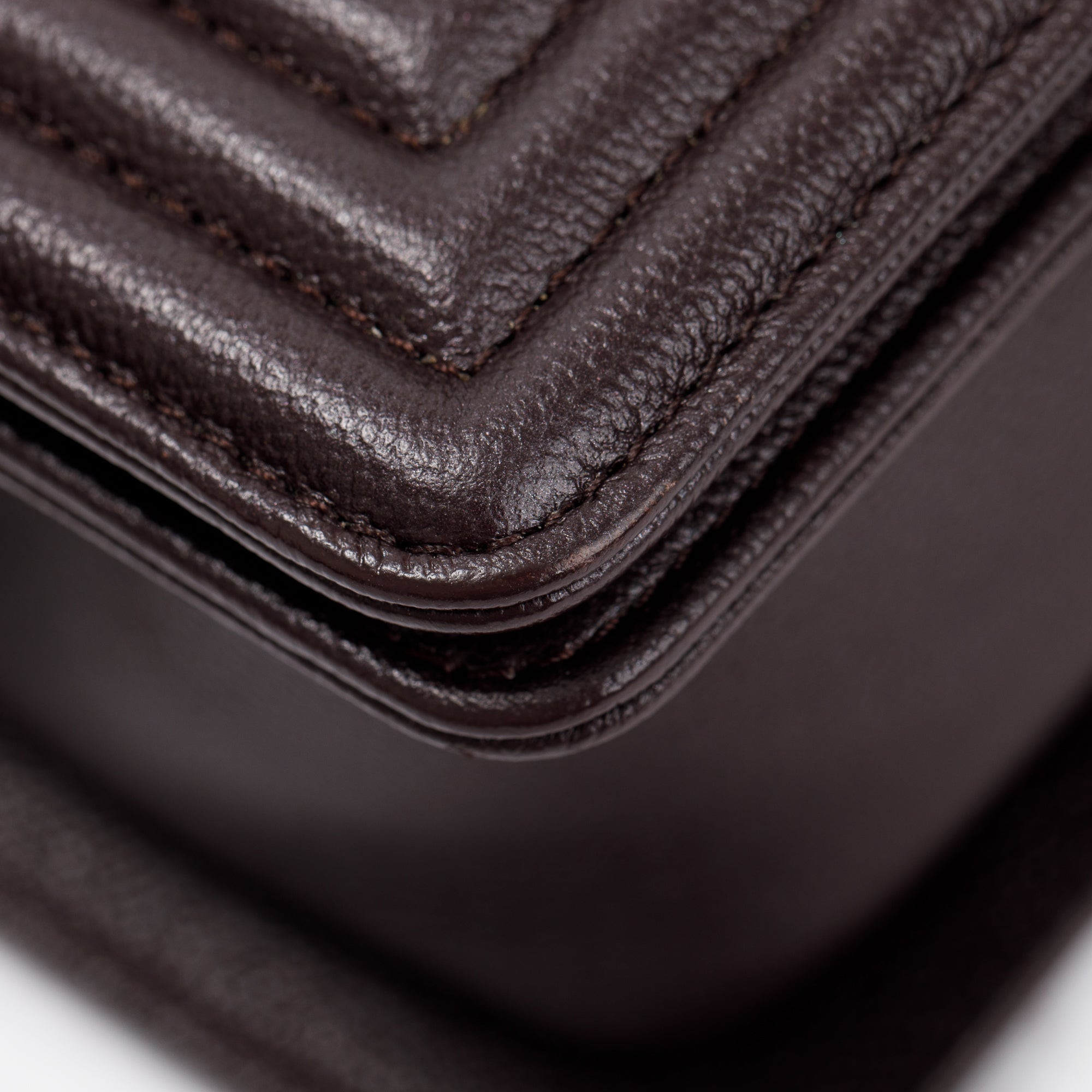 Chanel 2022 Marron Caviar Leather Small Boy Bag w/ Box & Receipt