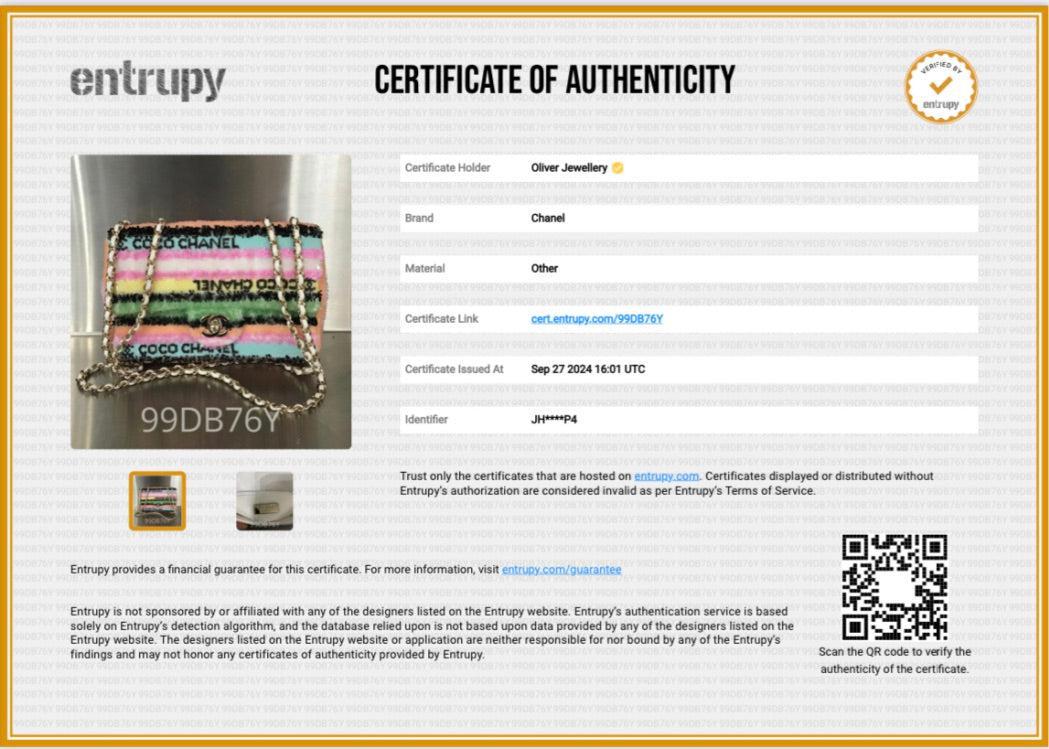 Chanel 2022 Multicolor Sequin Coco Logo Mini Flap Bag