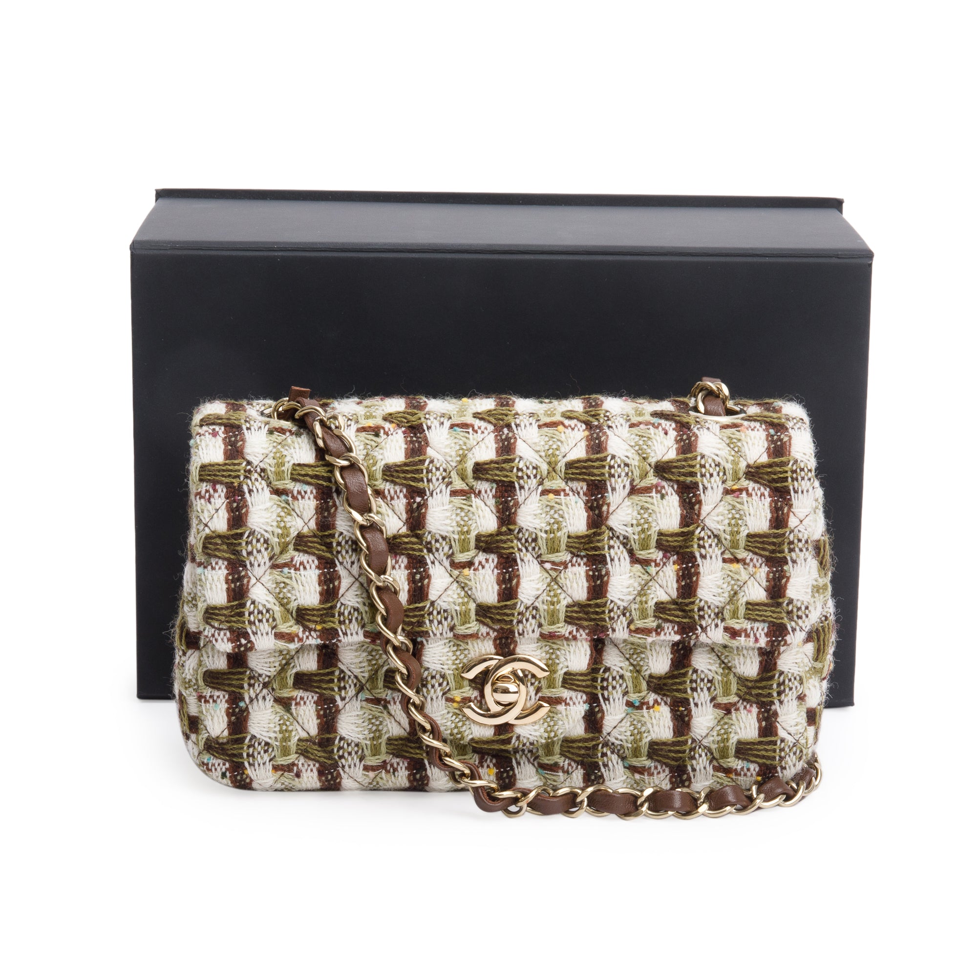 Chanel 2022 Multicolor Tweed Classic Mini Rectangular Flap Bag w/ Box