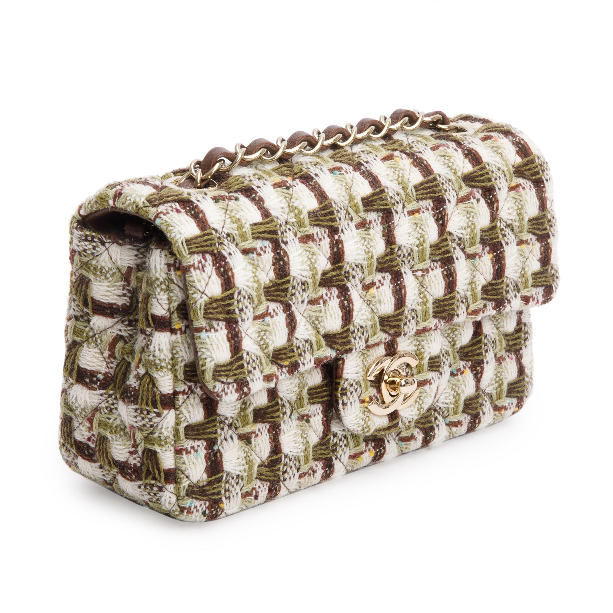 Chanel 2022 Multicolor Tweed Classic Mini Rectangular Flap Bag w/ Box
