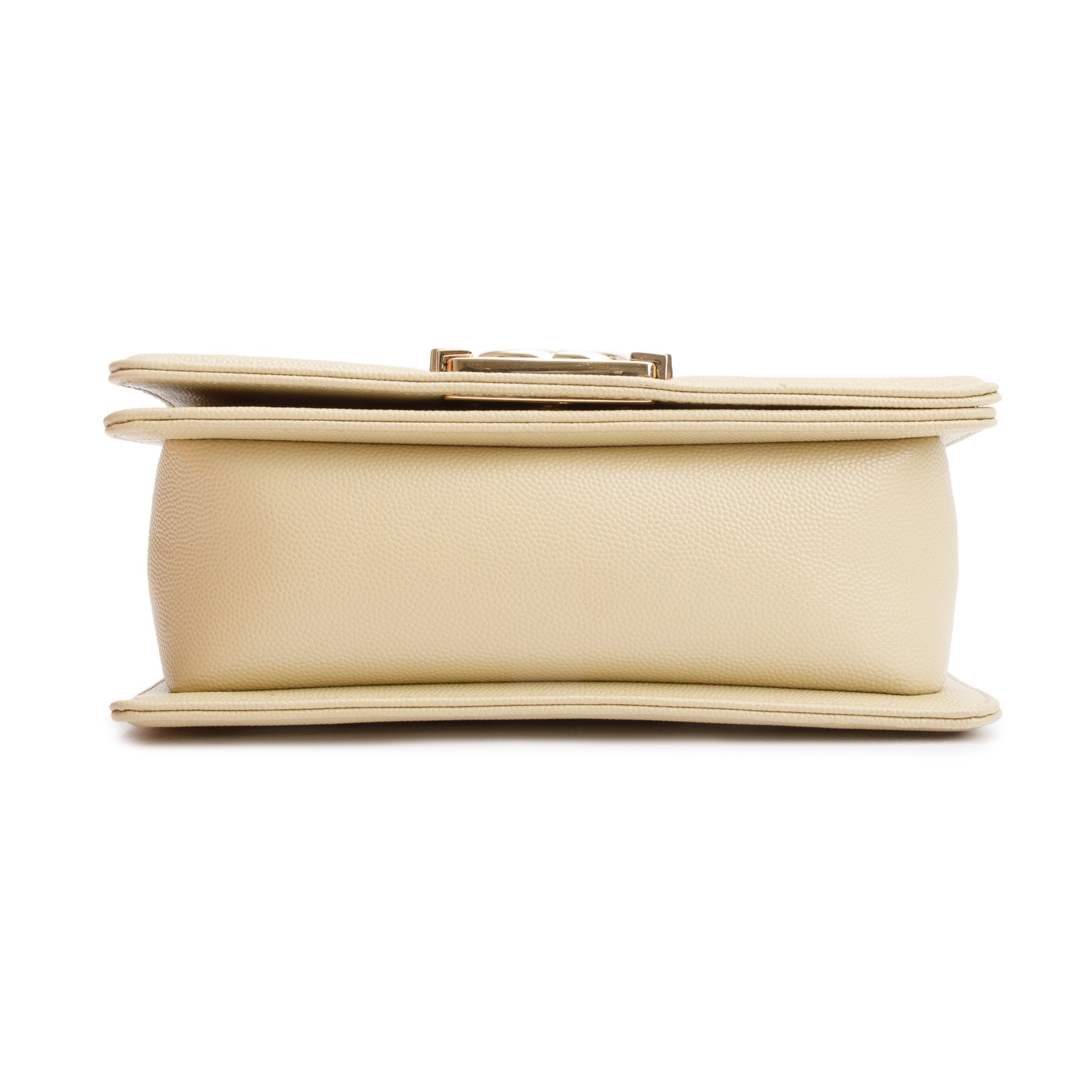 Chanel 2022 Neutral Caviar Leather Small Boy Bag w/ Box