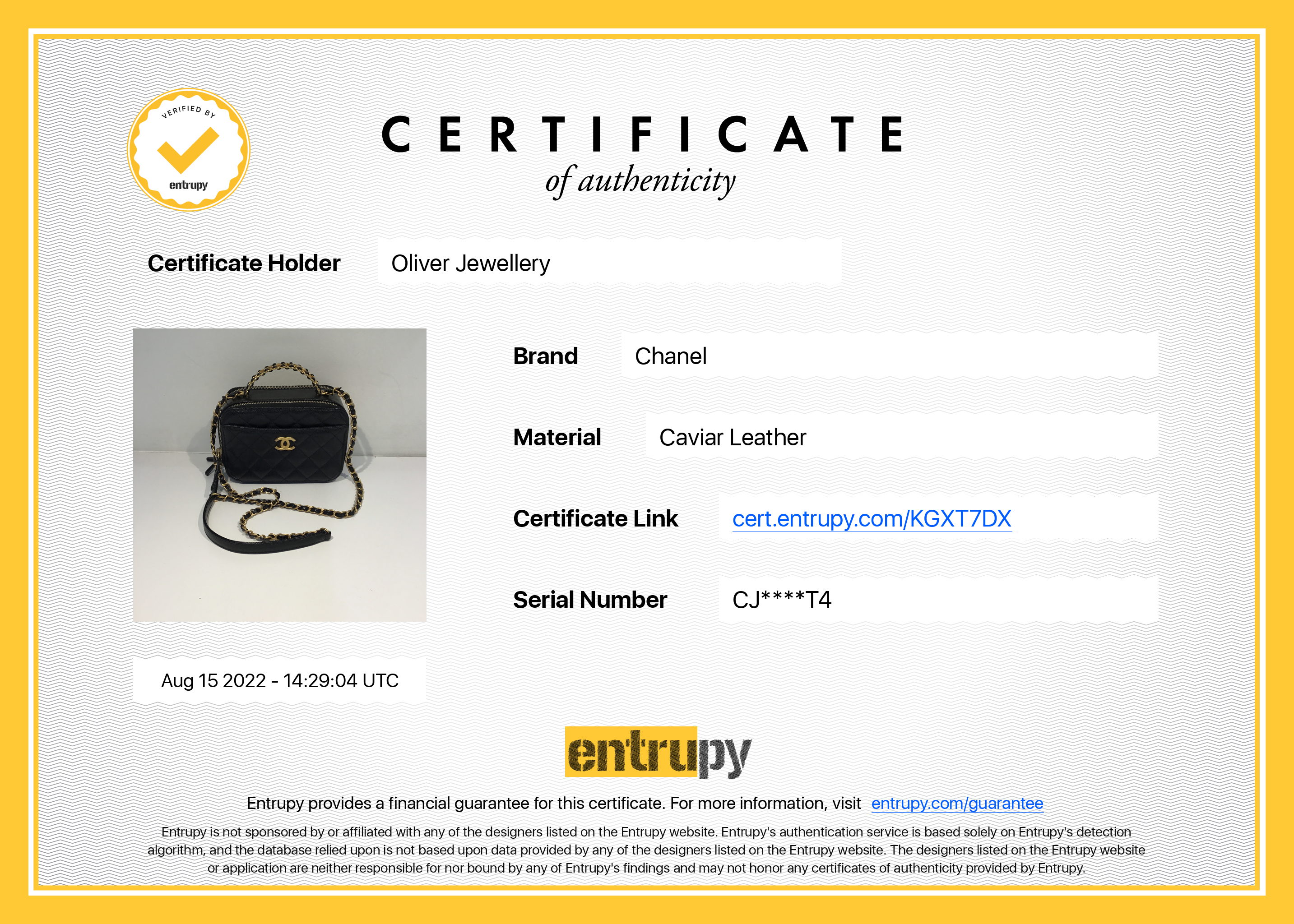 Chanel 2022 Pick Me Up Vanity Case w/ Box & Receipt